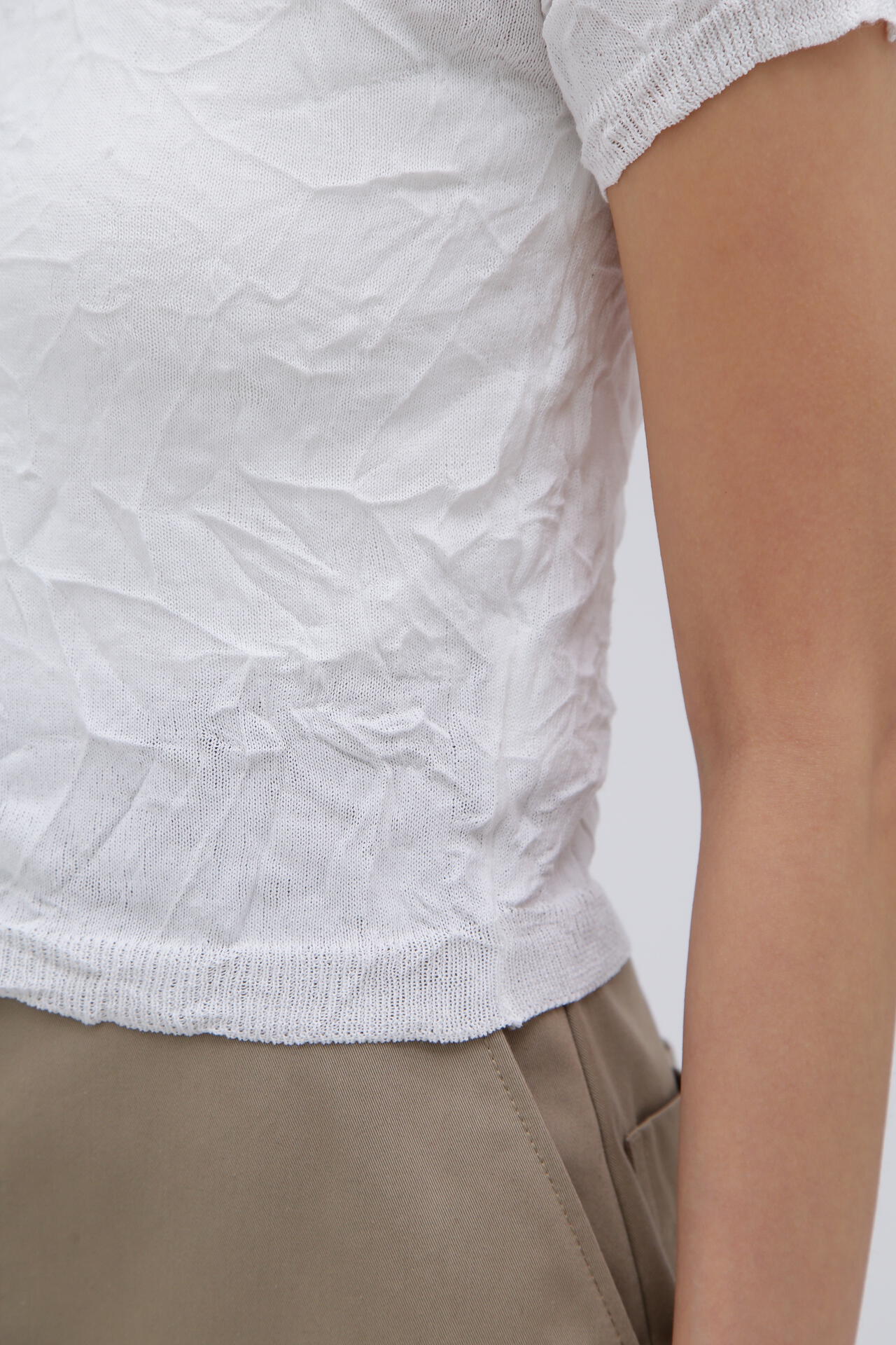 SAYAKA DAVIS / CRINKLED PETITE KNIT TEE