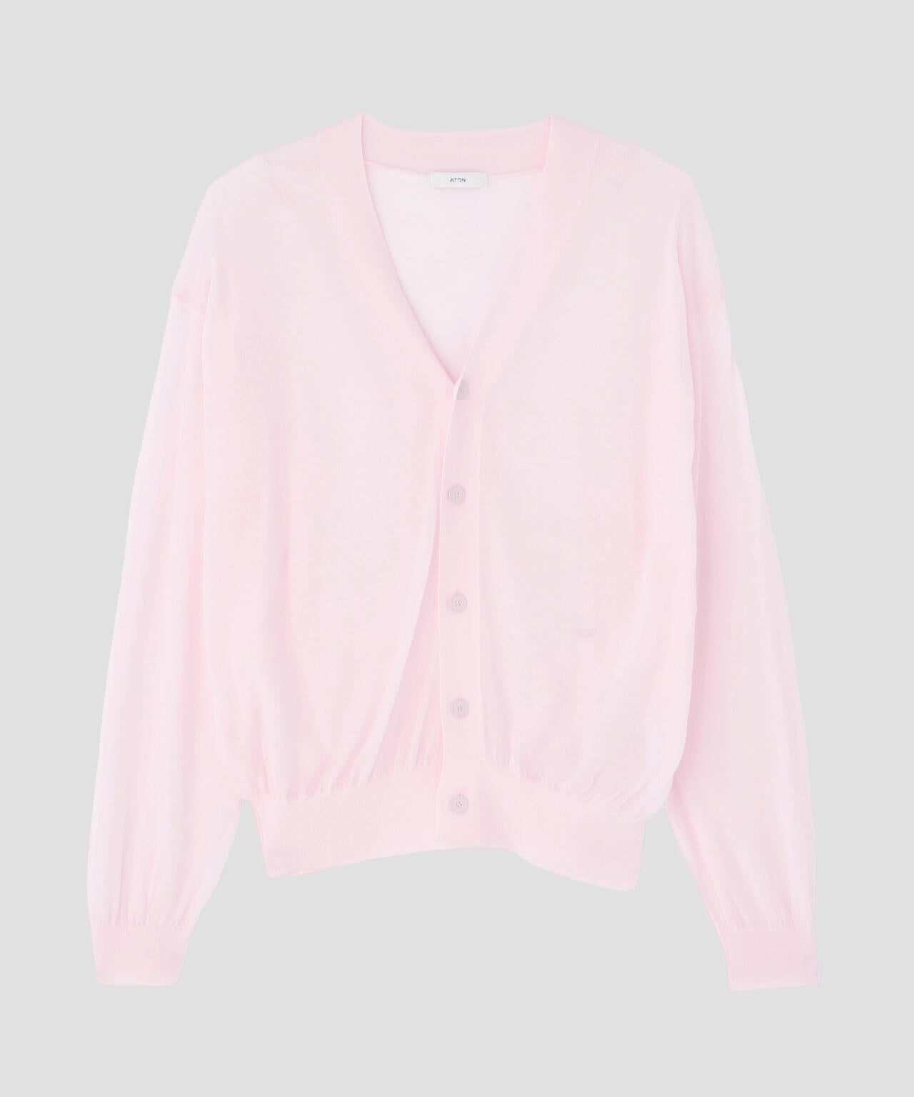 ATON / COMPACT COTTON V-NECK KNIT CARDIGAN