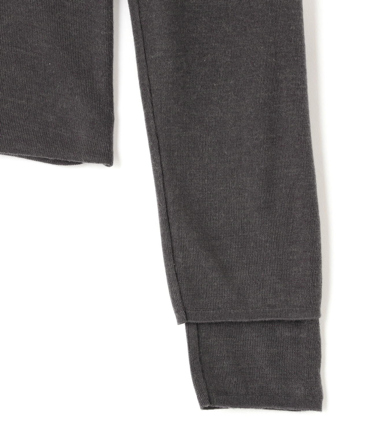 ATON / TENCEL SILK CIRCULER RIB CREW&CREW LAYERED