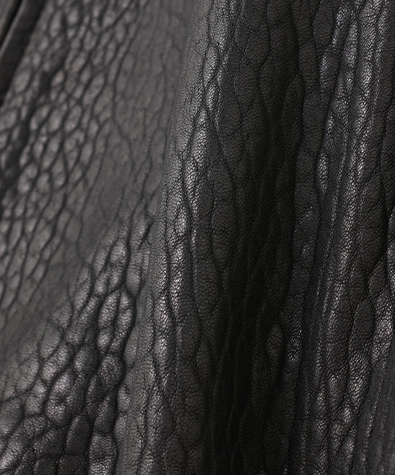 STUDIO NICHOLSON / TEXTURED LEATHER HARRINGTON JACKET