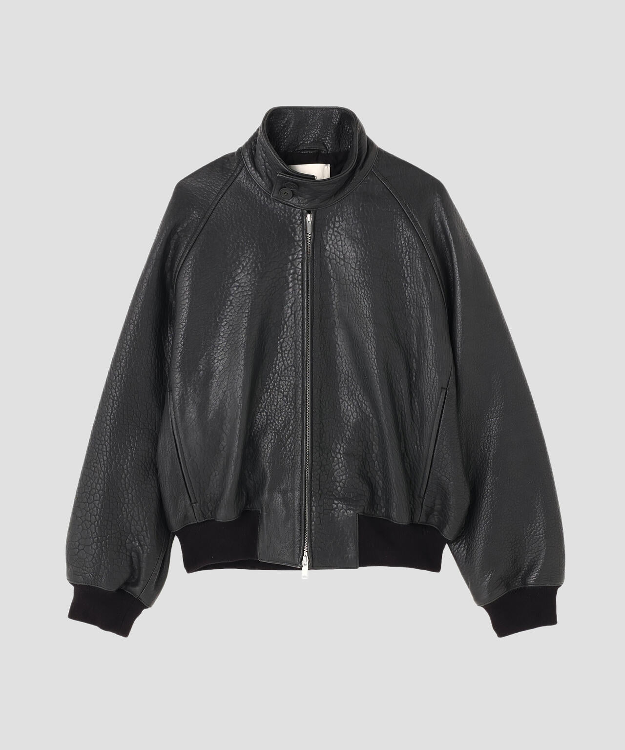 STUDIO NICHOLSON / TEXTURED LEATHER HARRINGTON JACKET