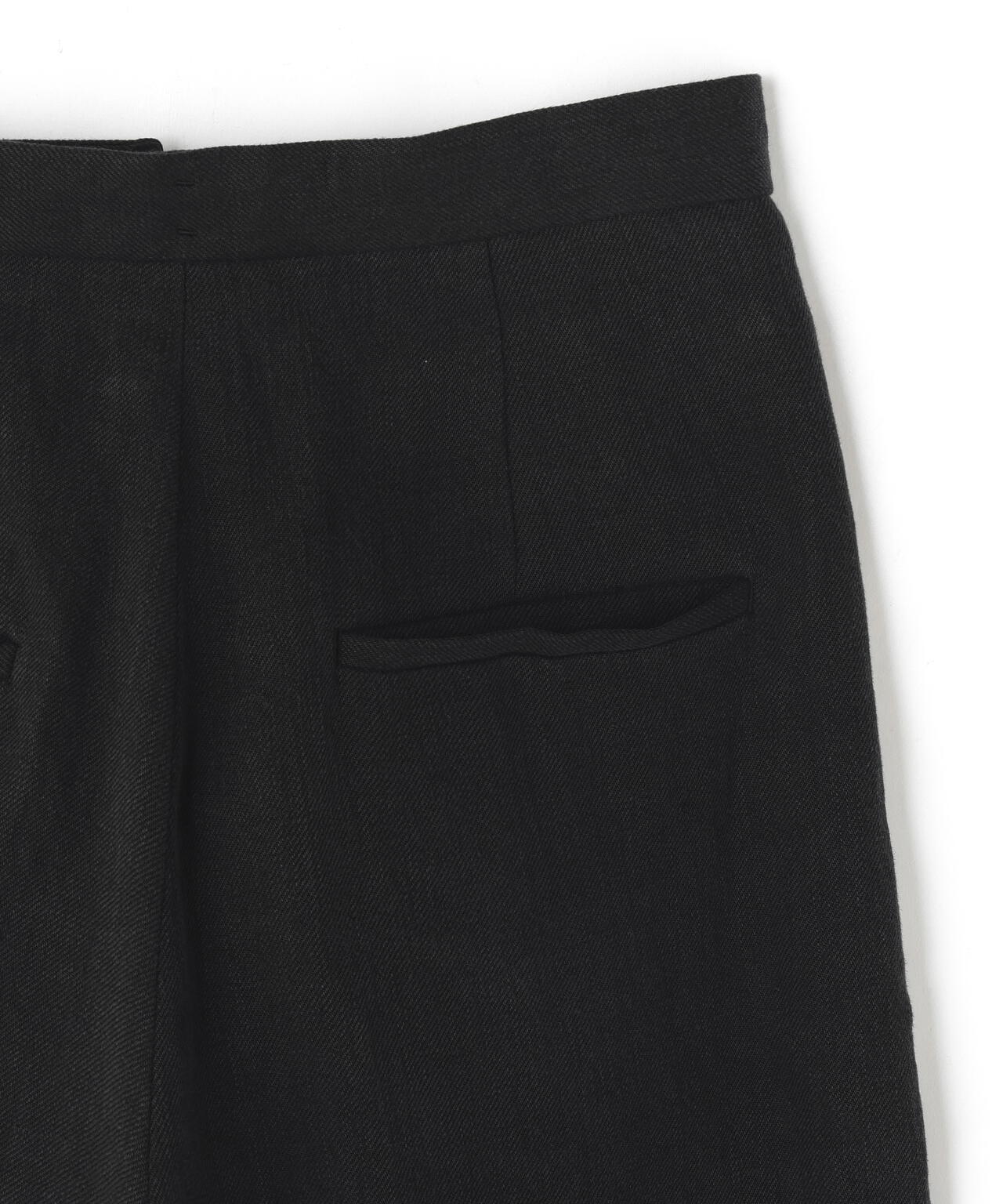 ATON / LINEN TWILL TUCKED EASY PANTS
