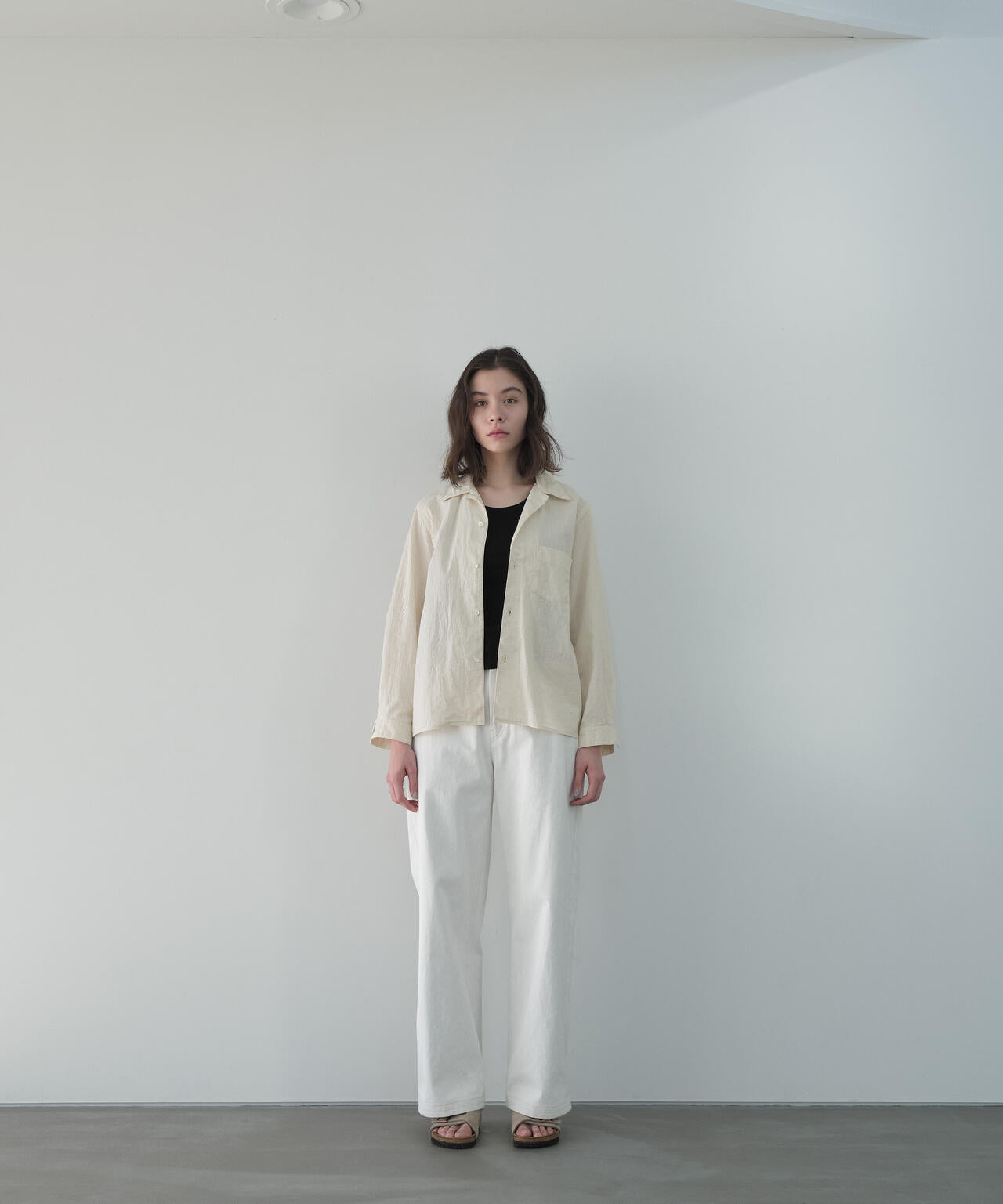 [別注]blurhms / COTTON LINEN OPEN-COLLAR SHIRT LONG SLEEVE