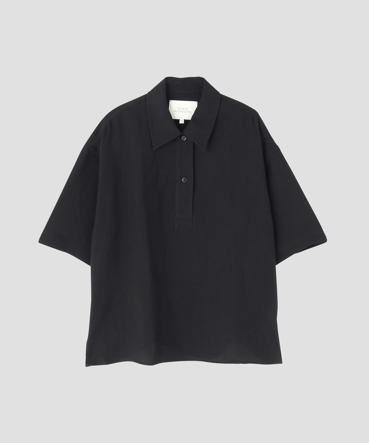 STUDIO NICHOLSON / VINTAGE SOFT LINEN HALF PLACKET SHORT SLEEVE SHIRT