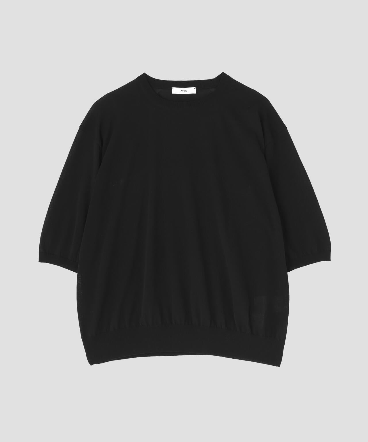 ATON / HIGH TWIST COTTON CREW NECK SWEATER
