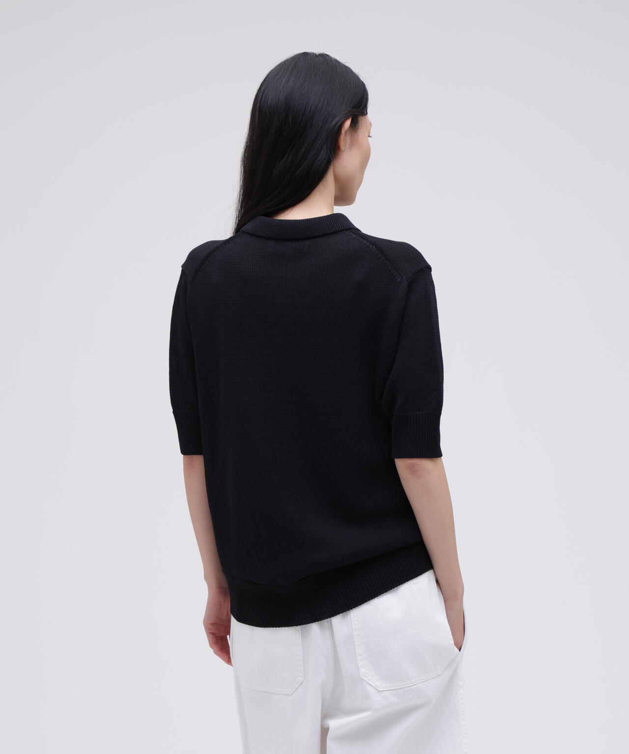 STUDIO NICHOLSON / PAPER YARN KNITTED POLO TOP