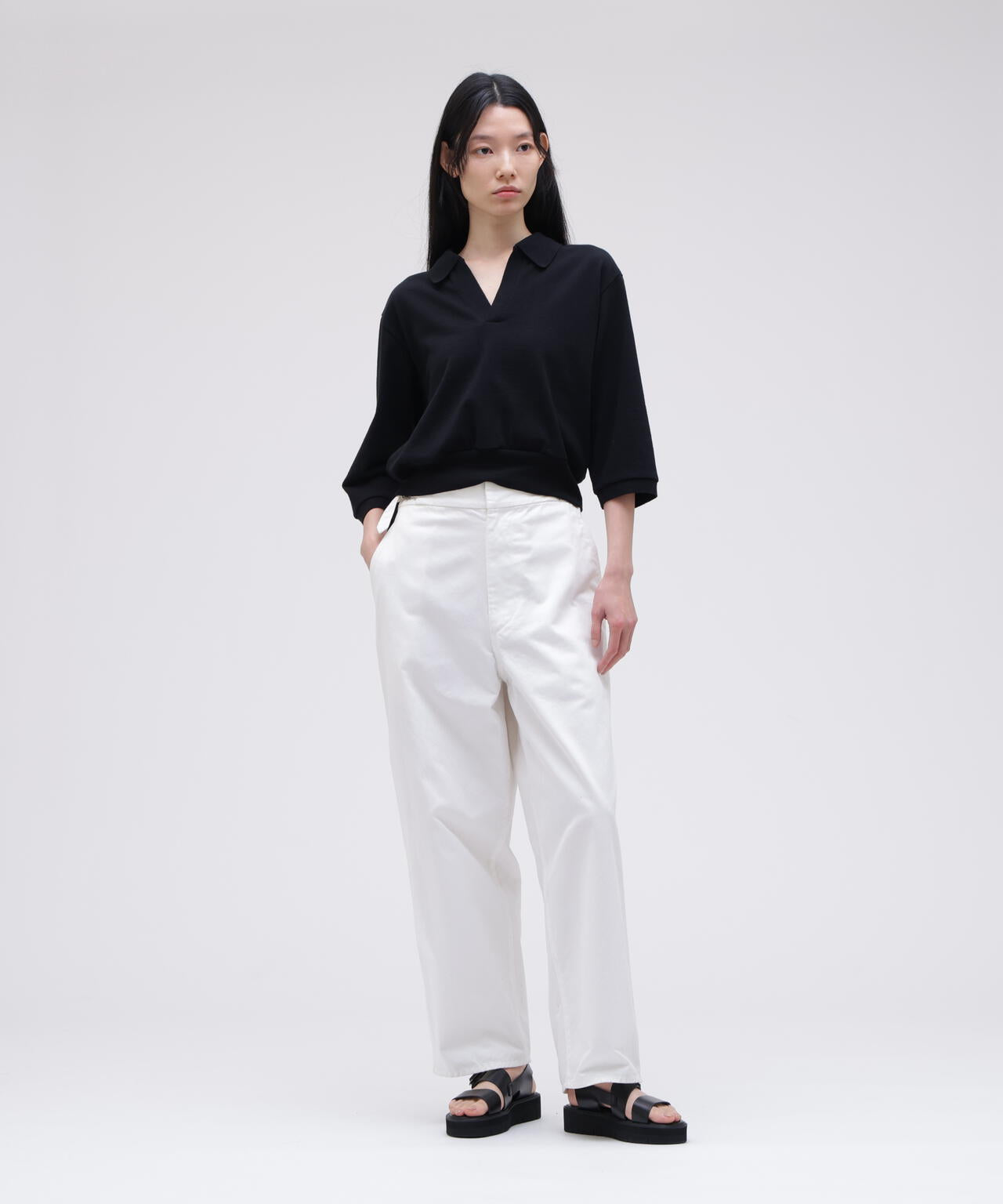 blurhms / COTTON SILK NEP SKIPPER CROPPED SLEEVE