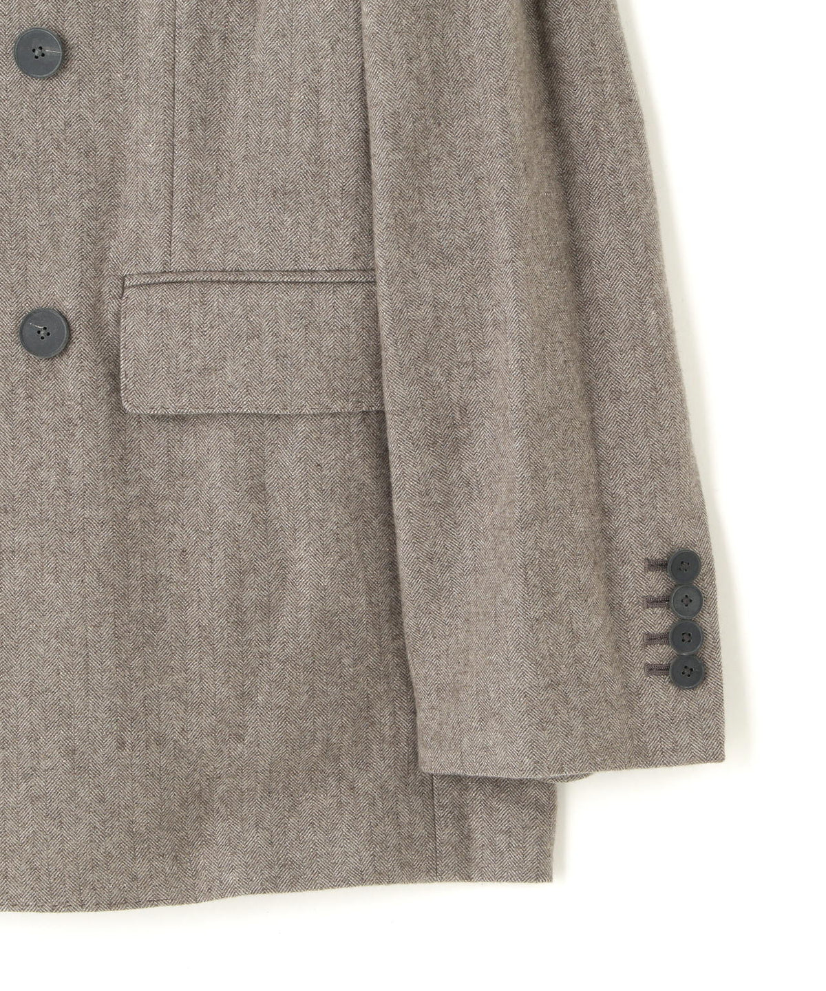 ATON / LINEN WOOL TWEED  DOUBLE BREASTED JACKET