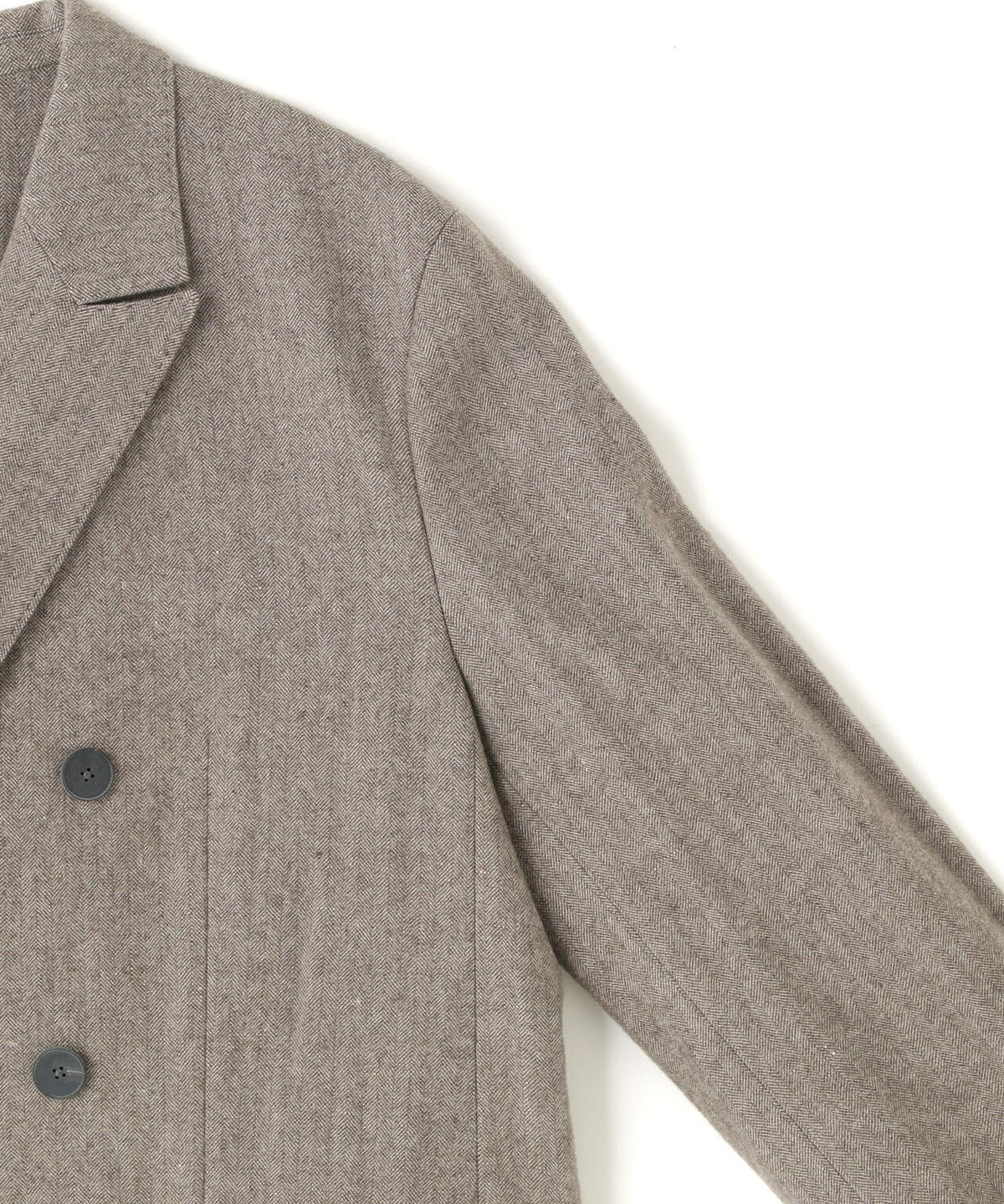 ATON / LINEN WOOL TWEED  DOUBLE BREASTED JACKET