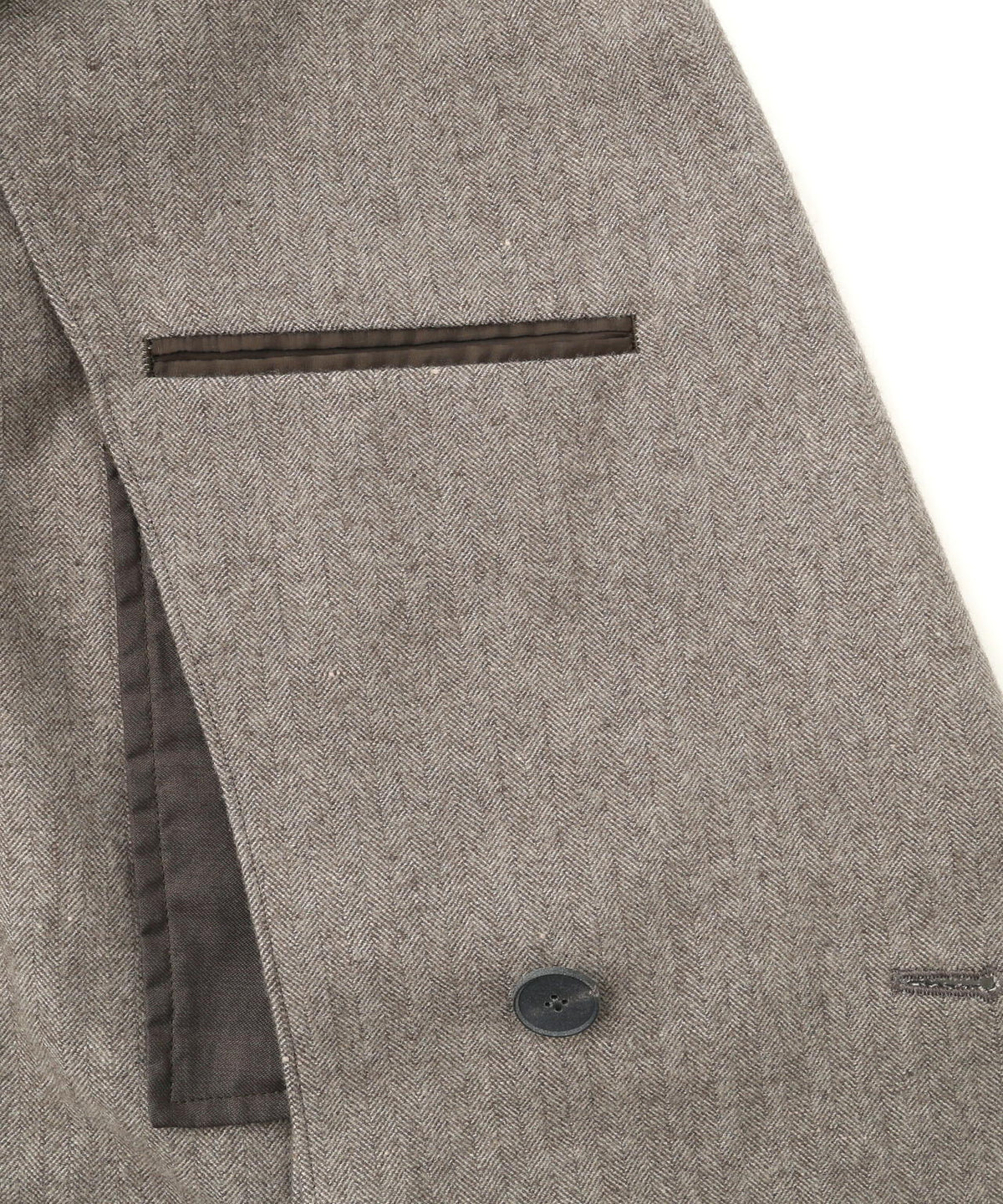 ATON / LINEN WOOL TWEED  DOUBLE BREASTED JACKET