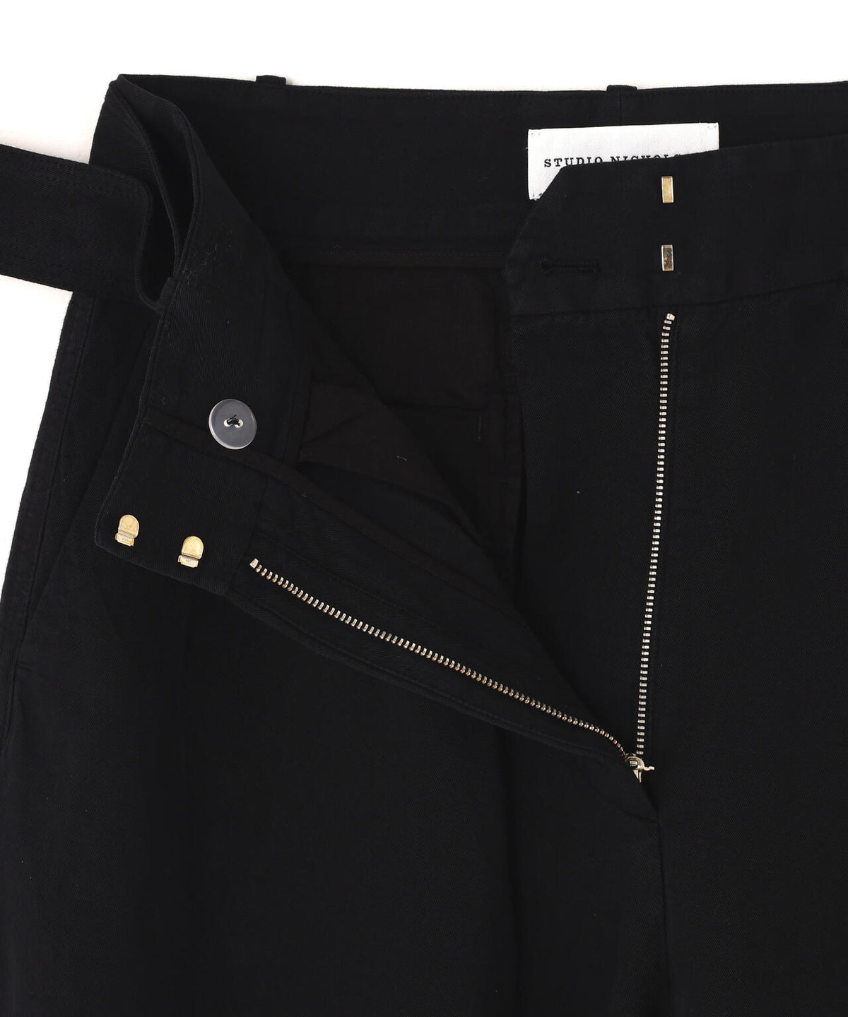 STUDIO NICHOLSON / GARMENT DYED LINEN BELTED ROUND LEG PANT WOMEN