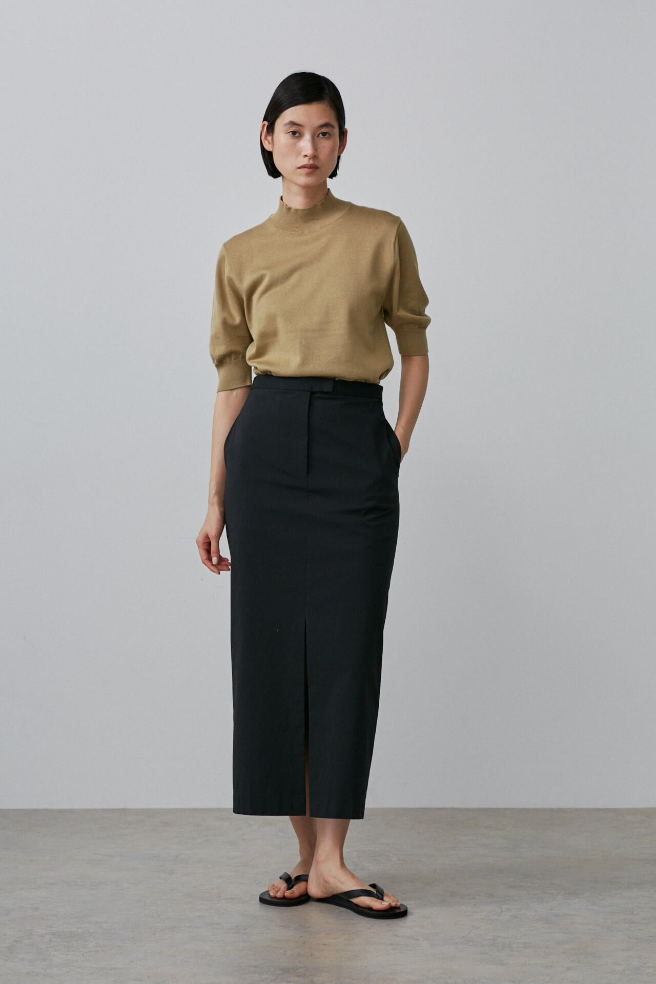 YLEVE / COTTON NYLON STRETCH WEATHER SKIRT