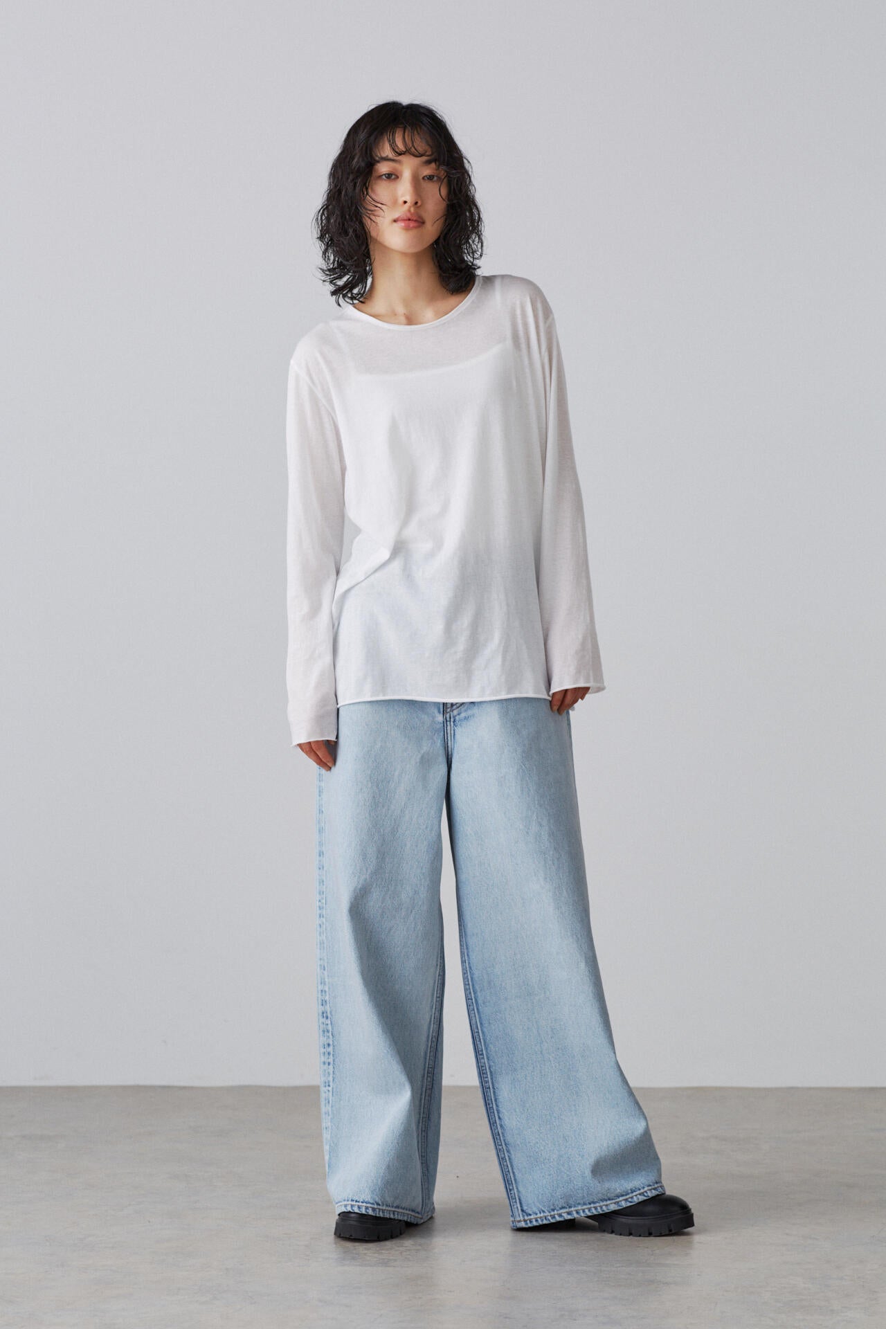 YLEVE / 13.5oz DENIM HIGH WAIST WIDE FADE