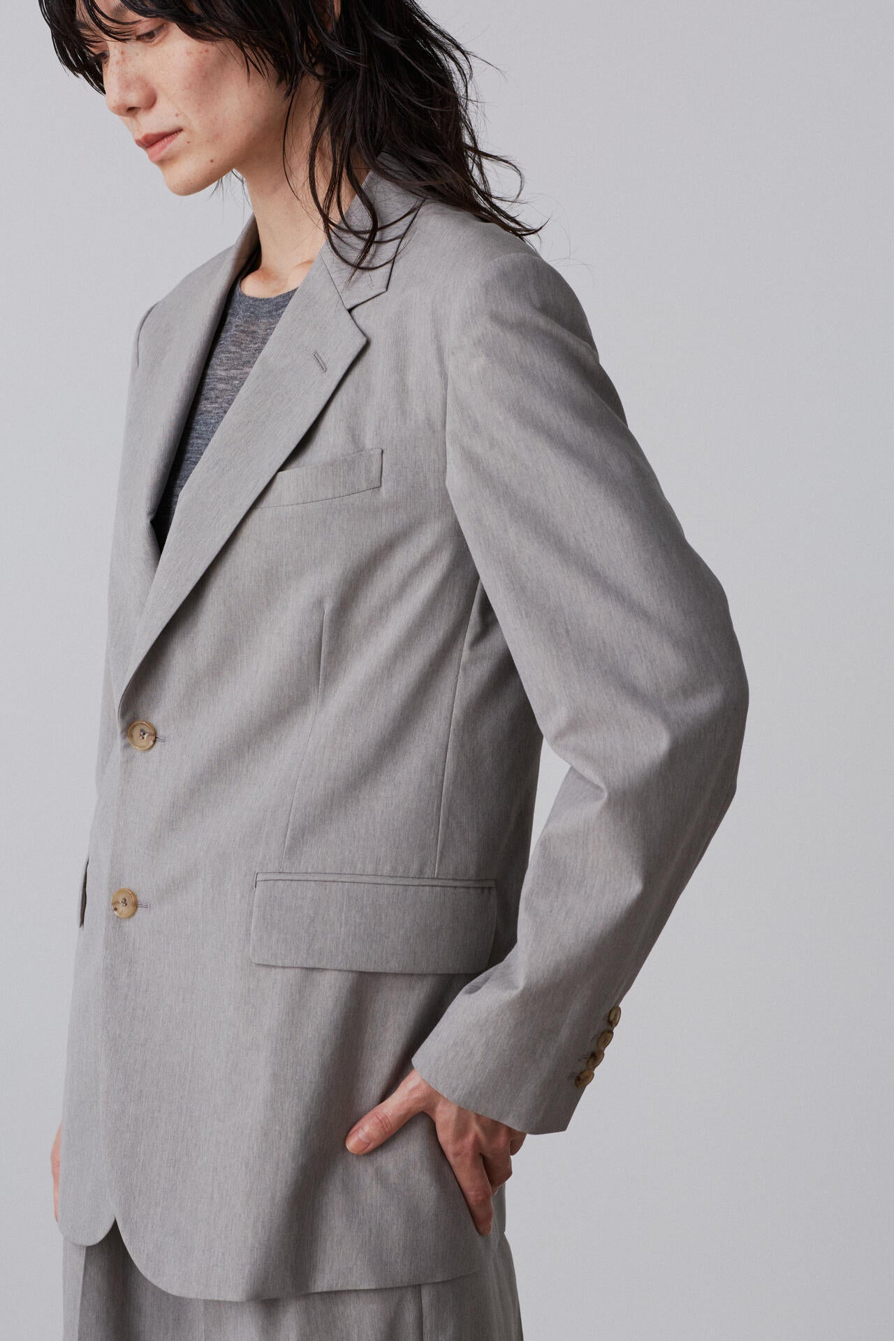 YLEVE / WOOL CHAMBRAY JACKET