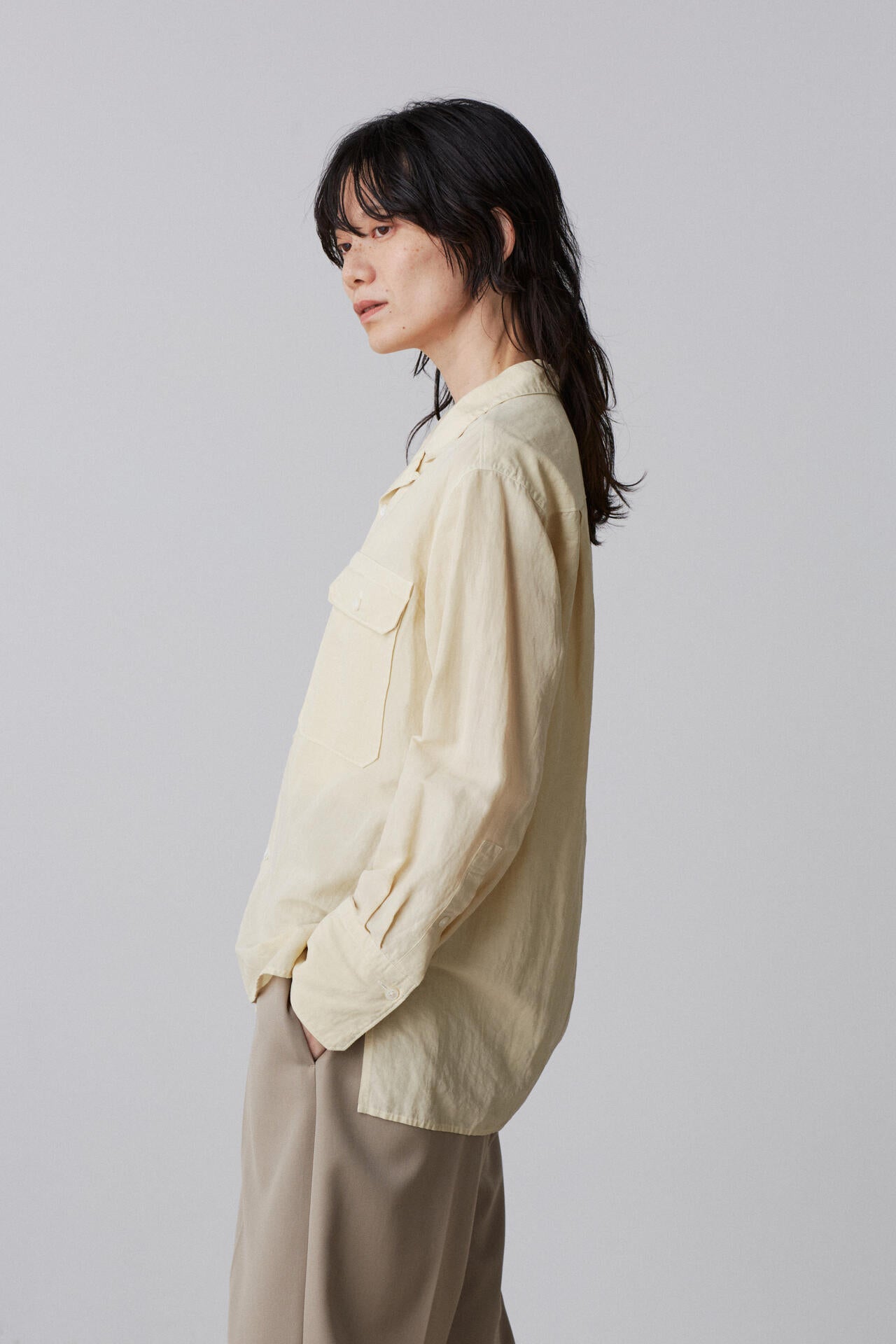 YLEVE / COTTON RAMIE BROAD SHIRT