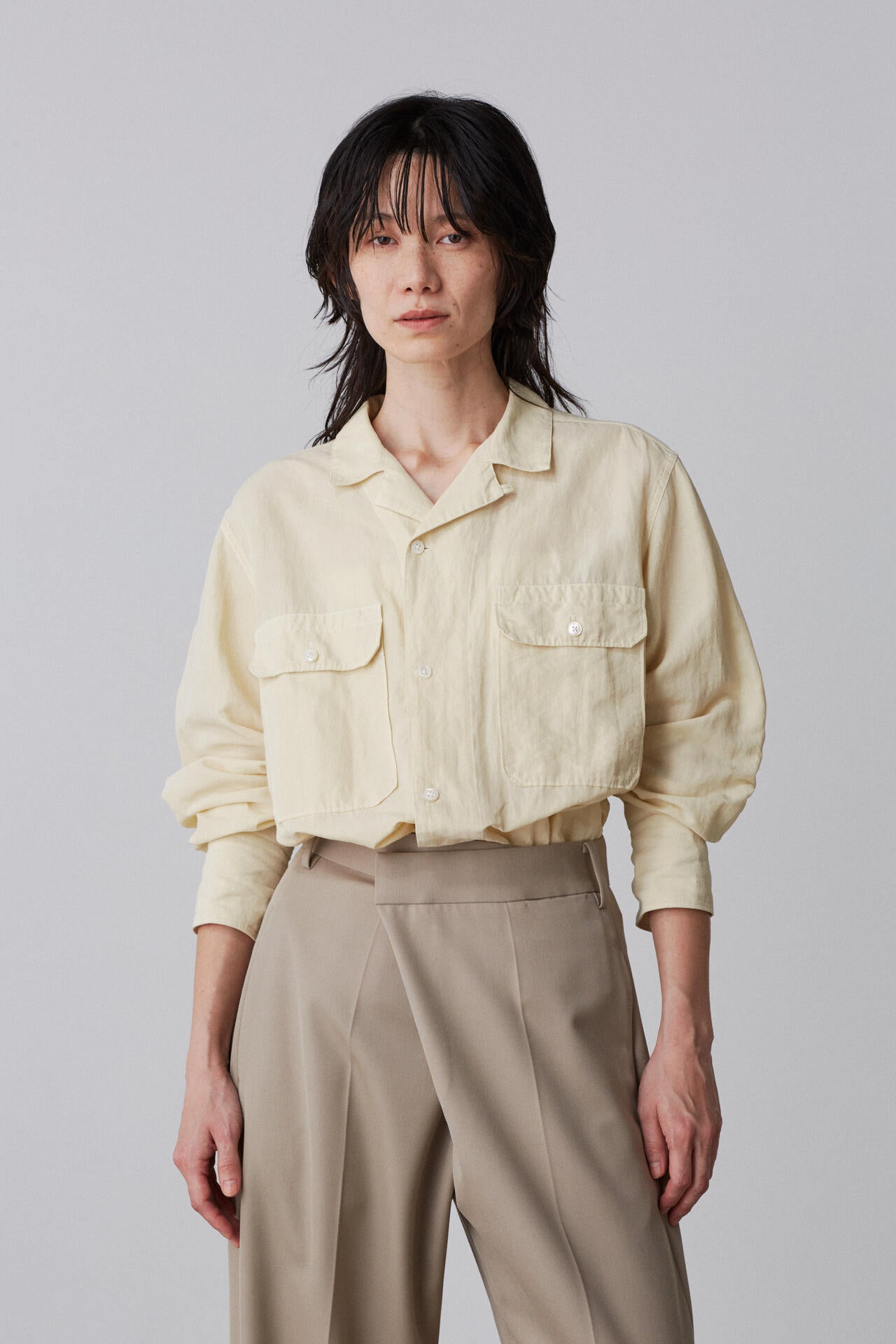 YLEVE / COTTON RAMIE BROAD SHIRT