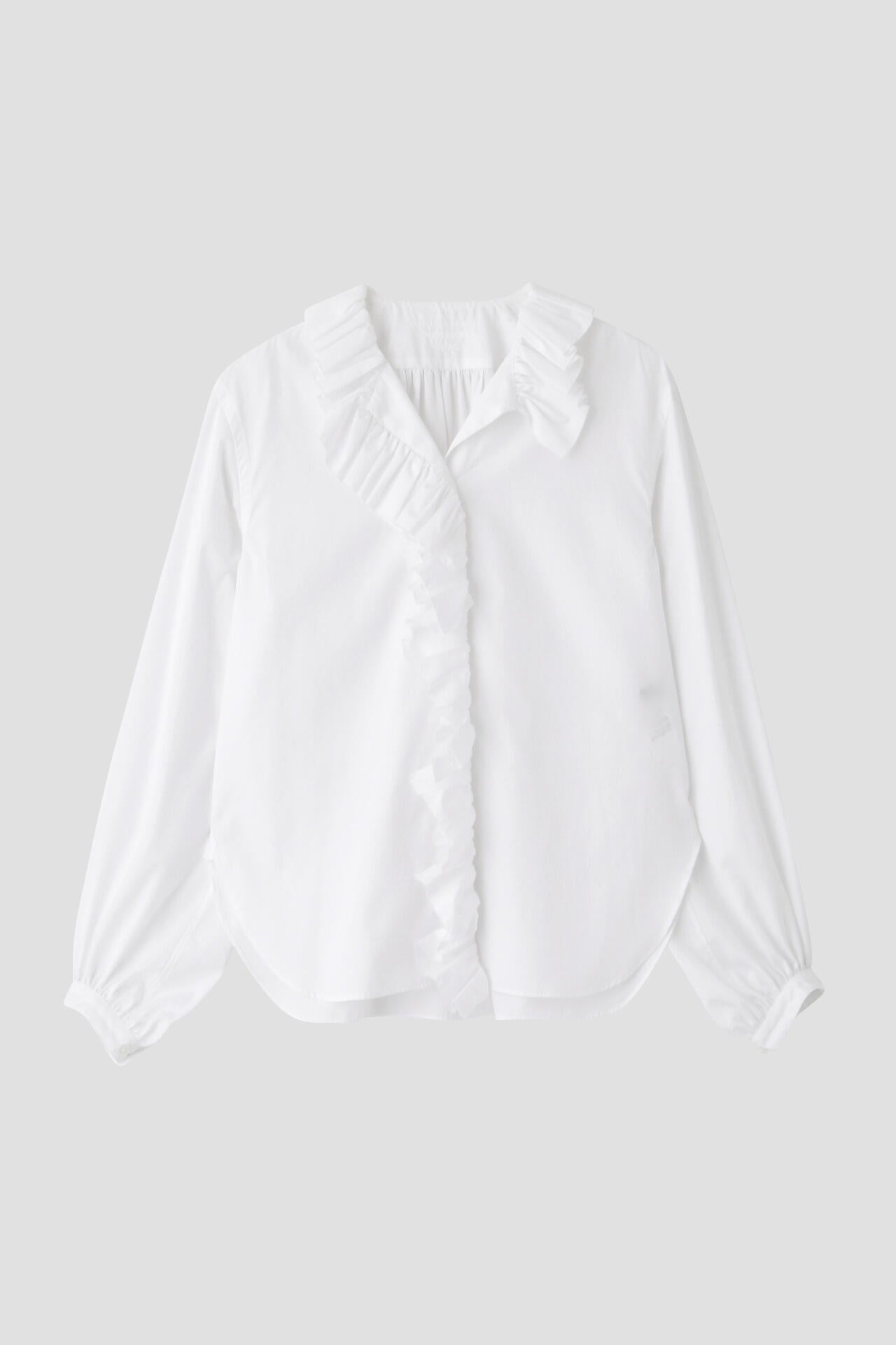 YLEVE / BOURRIENNE  COTTON TYPEWRITER RUFFLE BLOUSE