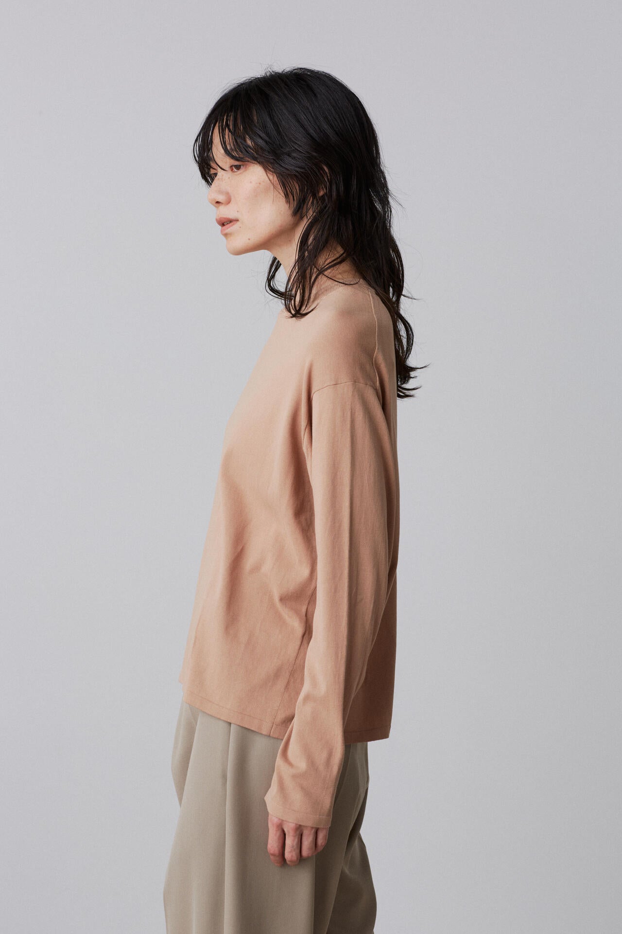 YLEVE / GAS SINGEING COTTON KNIT PULL OVER