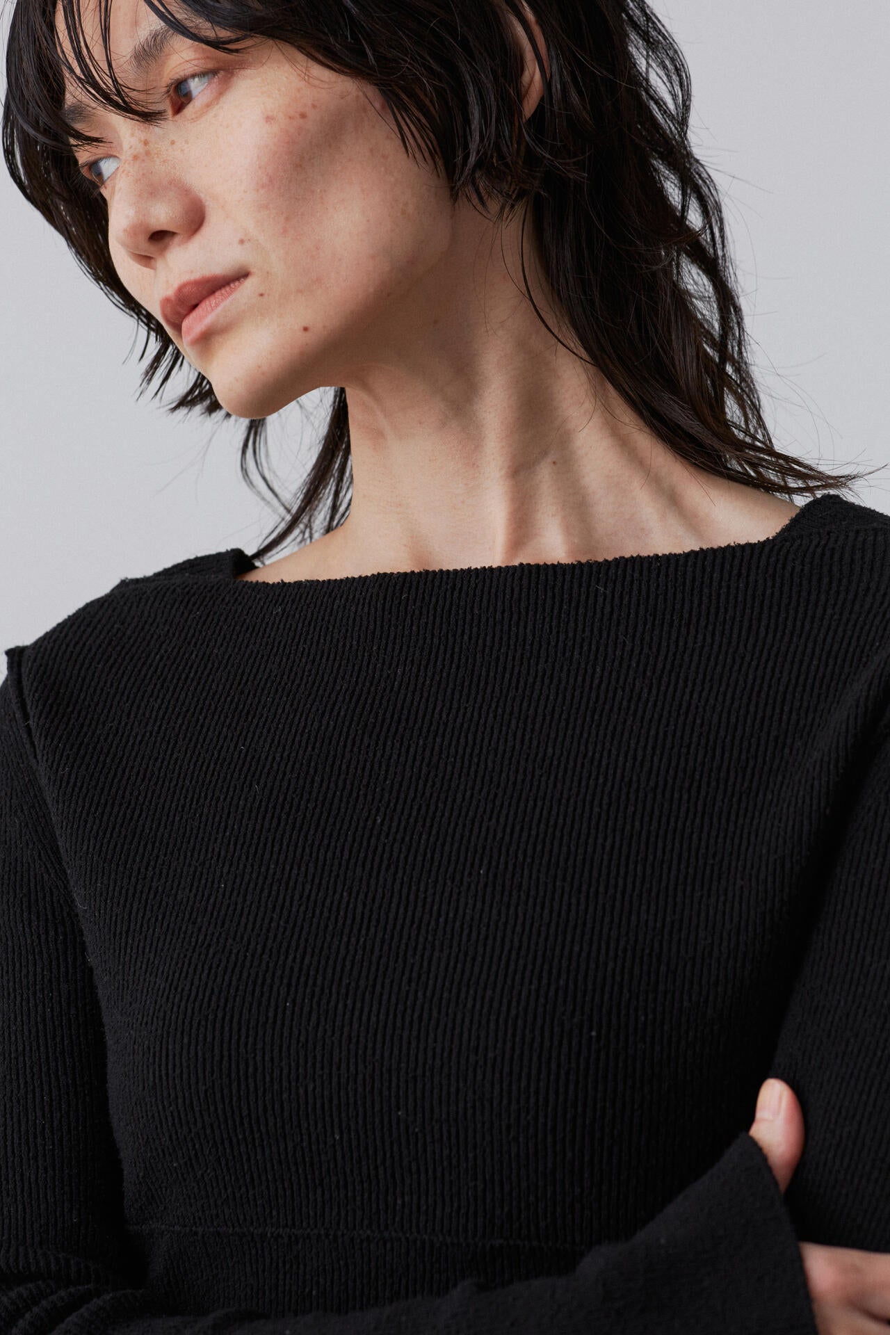 YLEVE / RAW SILK NEP KNIT PULL OVER