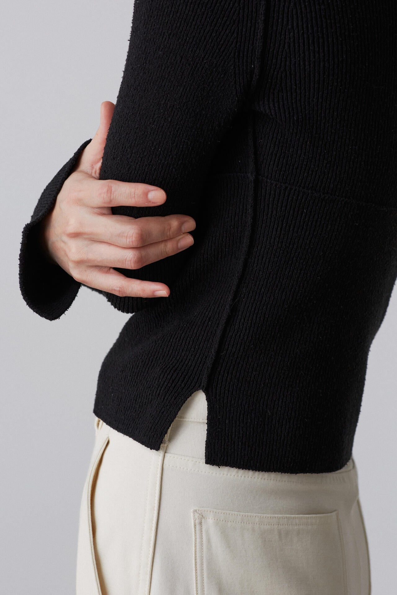 YLEVE / RAW SILK NEP KNIT PULL OVER