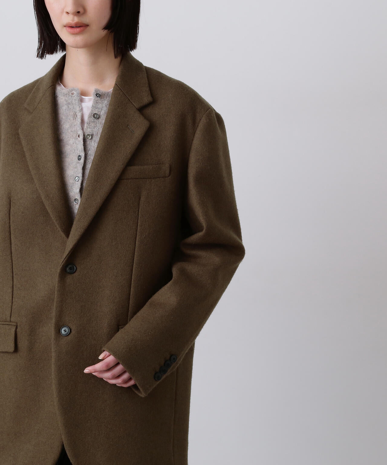 YLEVE / NON MULESING WOOL OVERDYE MELTON JACKET