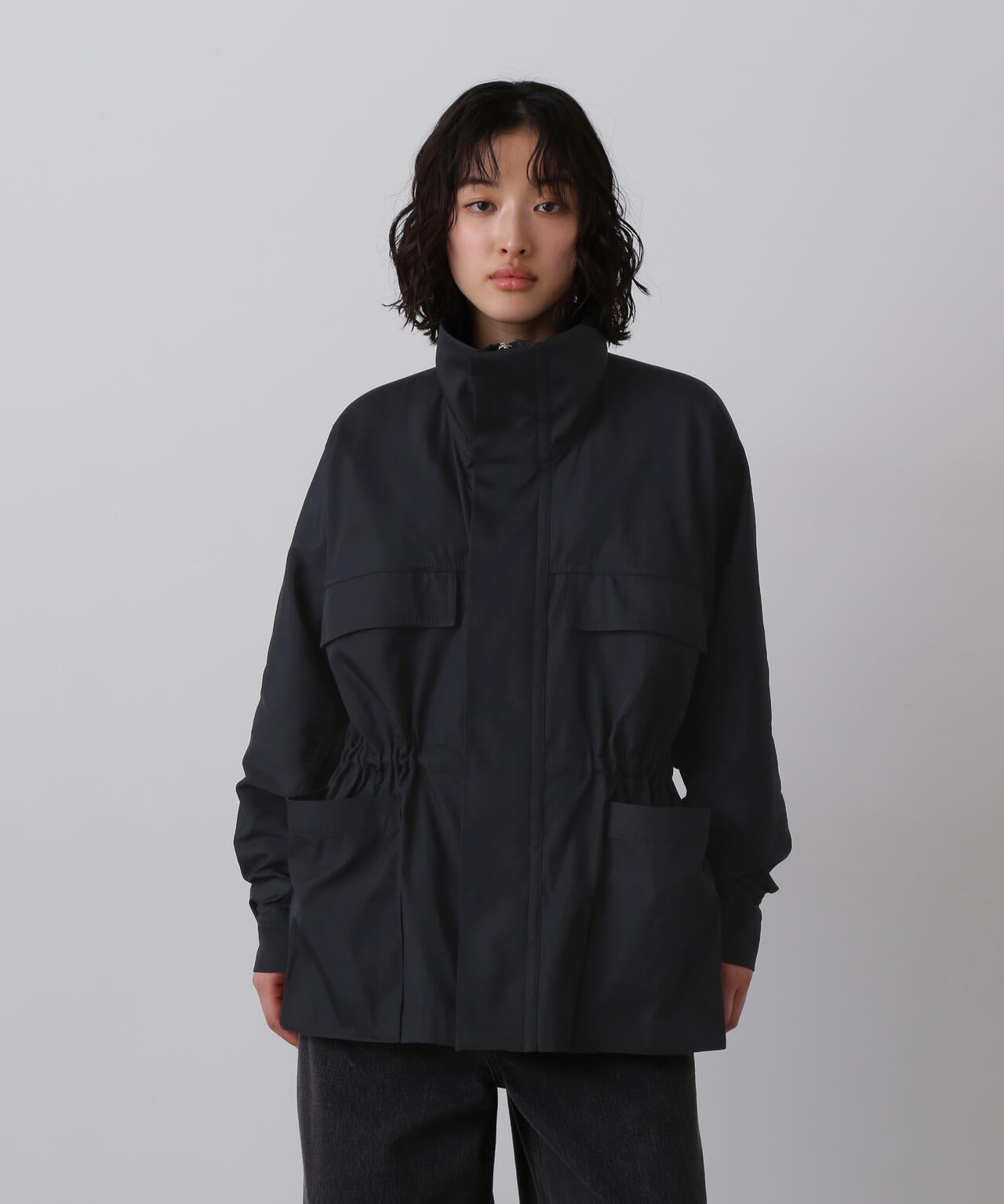 YLEVE / HIGH COUNT DOUBLE TWILL POLYESTER BLOUSON
