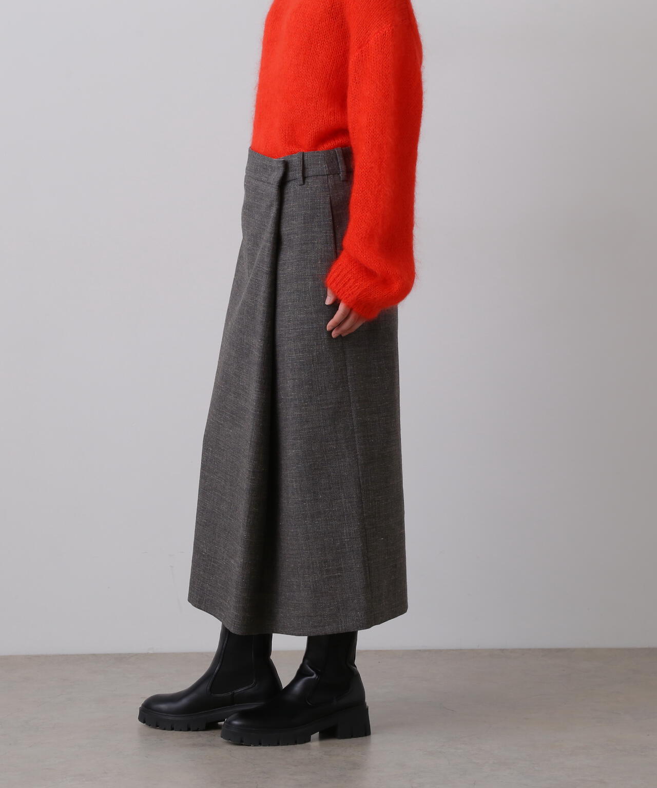 YLEVE / WOOL LINEN WRAP SKIRT