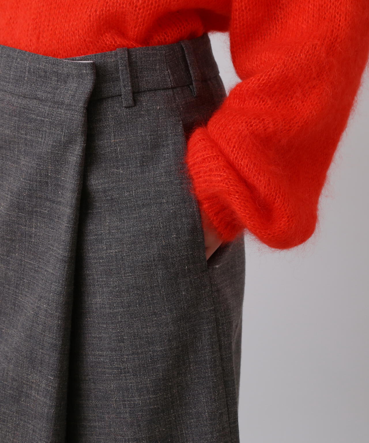 YLEVE / WOOL LINEN WRAP SKIRT