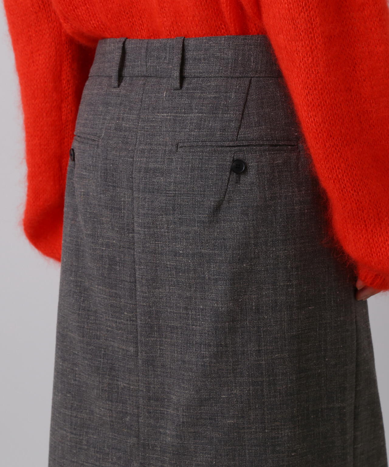 YLEVE / WOOL LINEN WRAP SKIRT