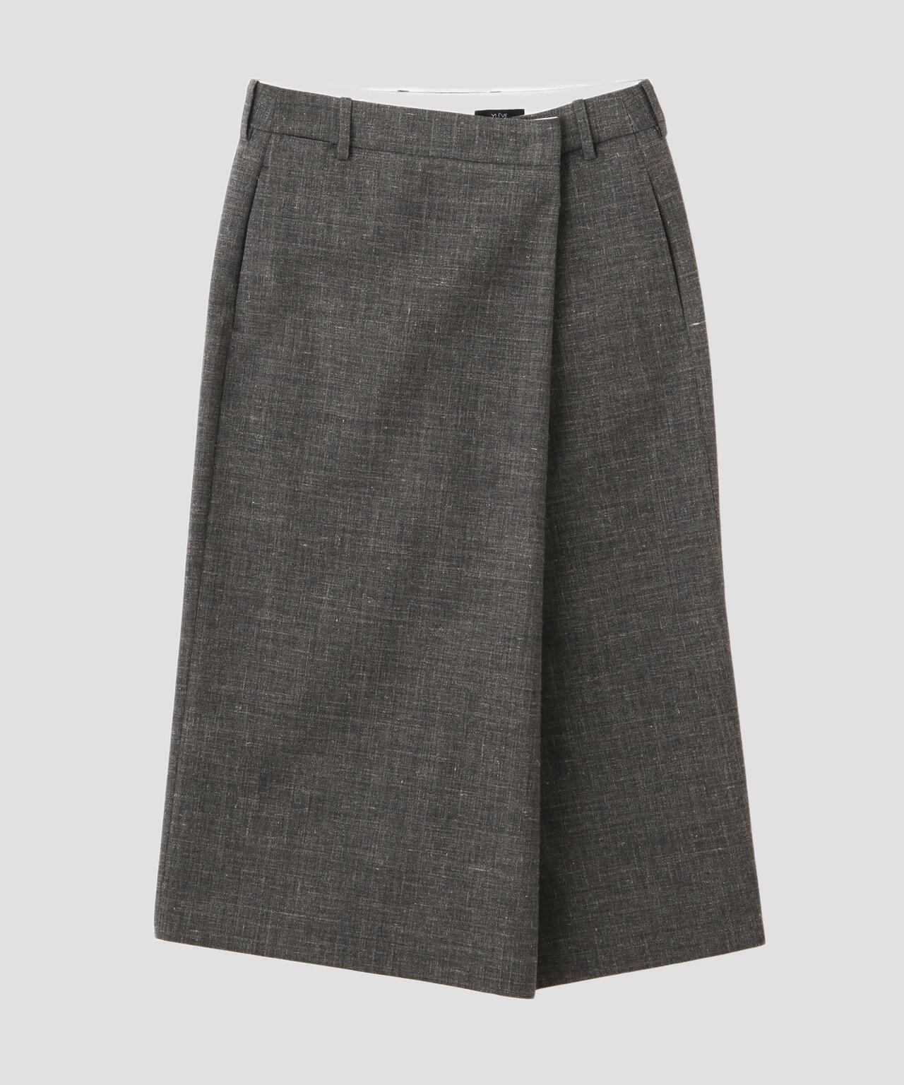 YLEVE / WOOL LINEN WRAP SKIRT