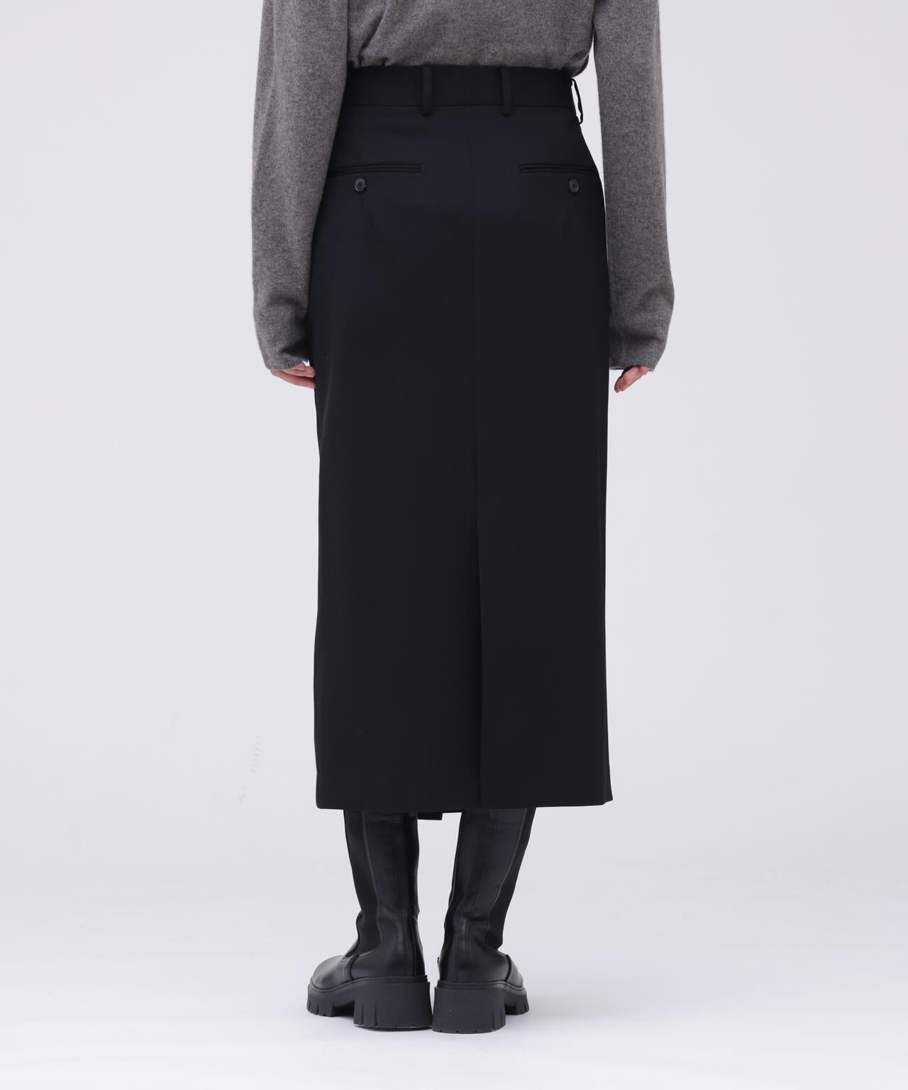 YLEVE / MERINO WOOL TWILL WRAP SKIRT