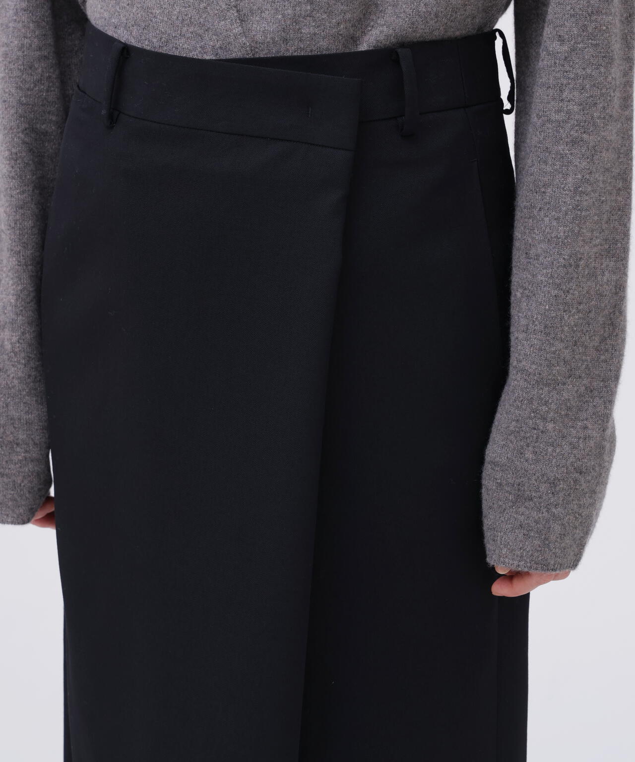 YLEVE / MERINO WOOL TWILL WRAP SKIRT