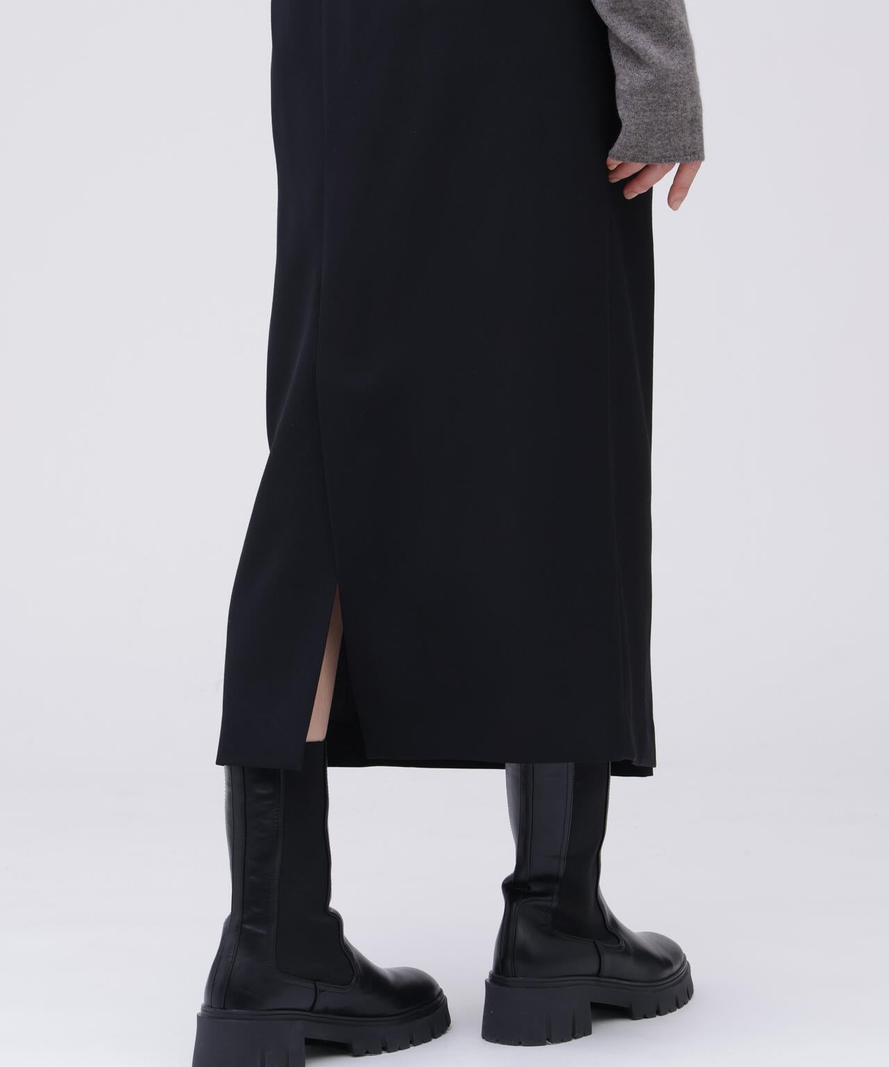 YLEVE / MERINO WOOL TWILL WRAP SKIRT
