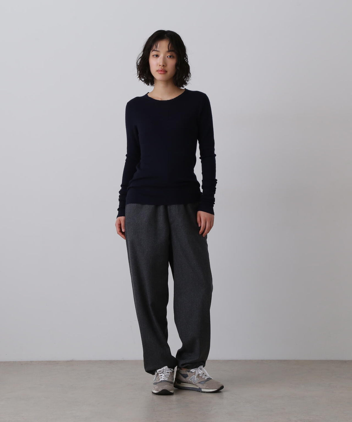 YLEVE / SUPER120's WOOL FLANNEL EASY TROUSERS