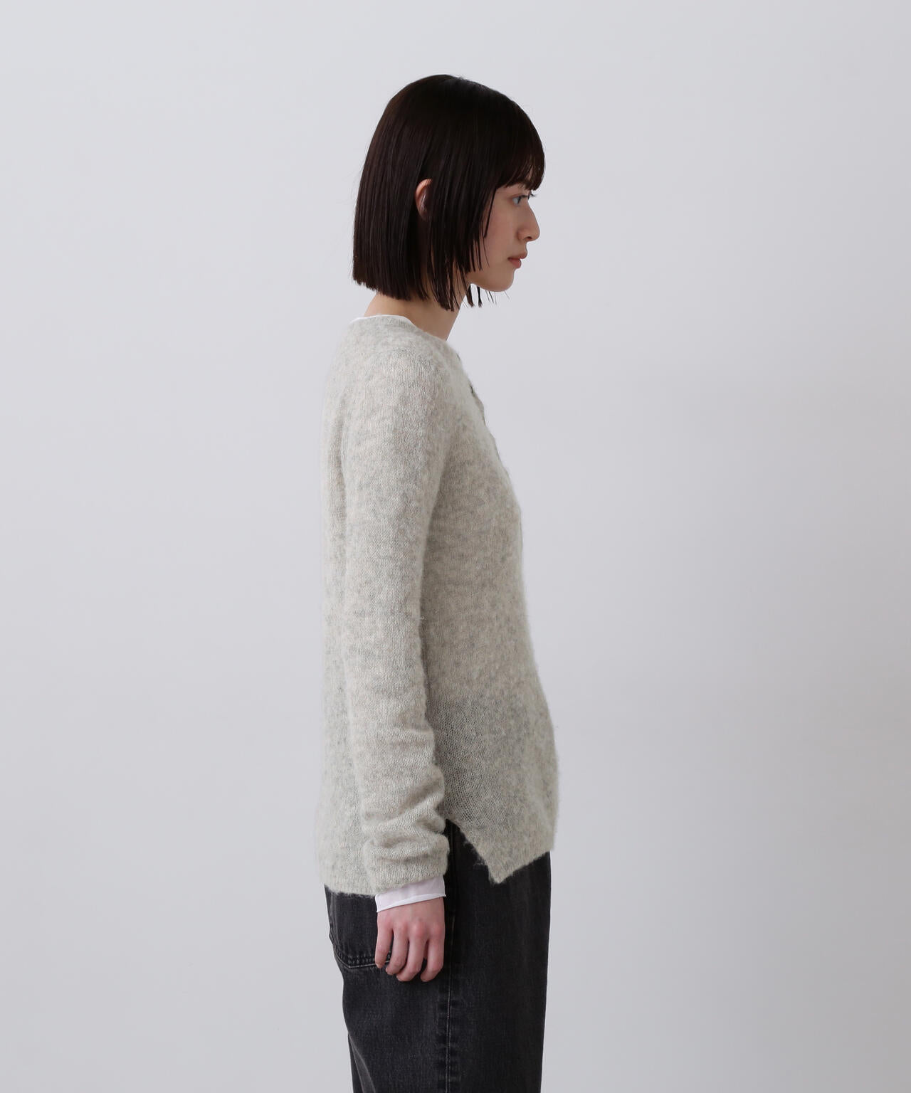 YLEVE / FAIRY ALPACA KNIT HENLY NECK