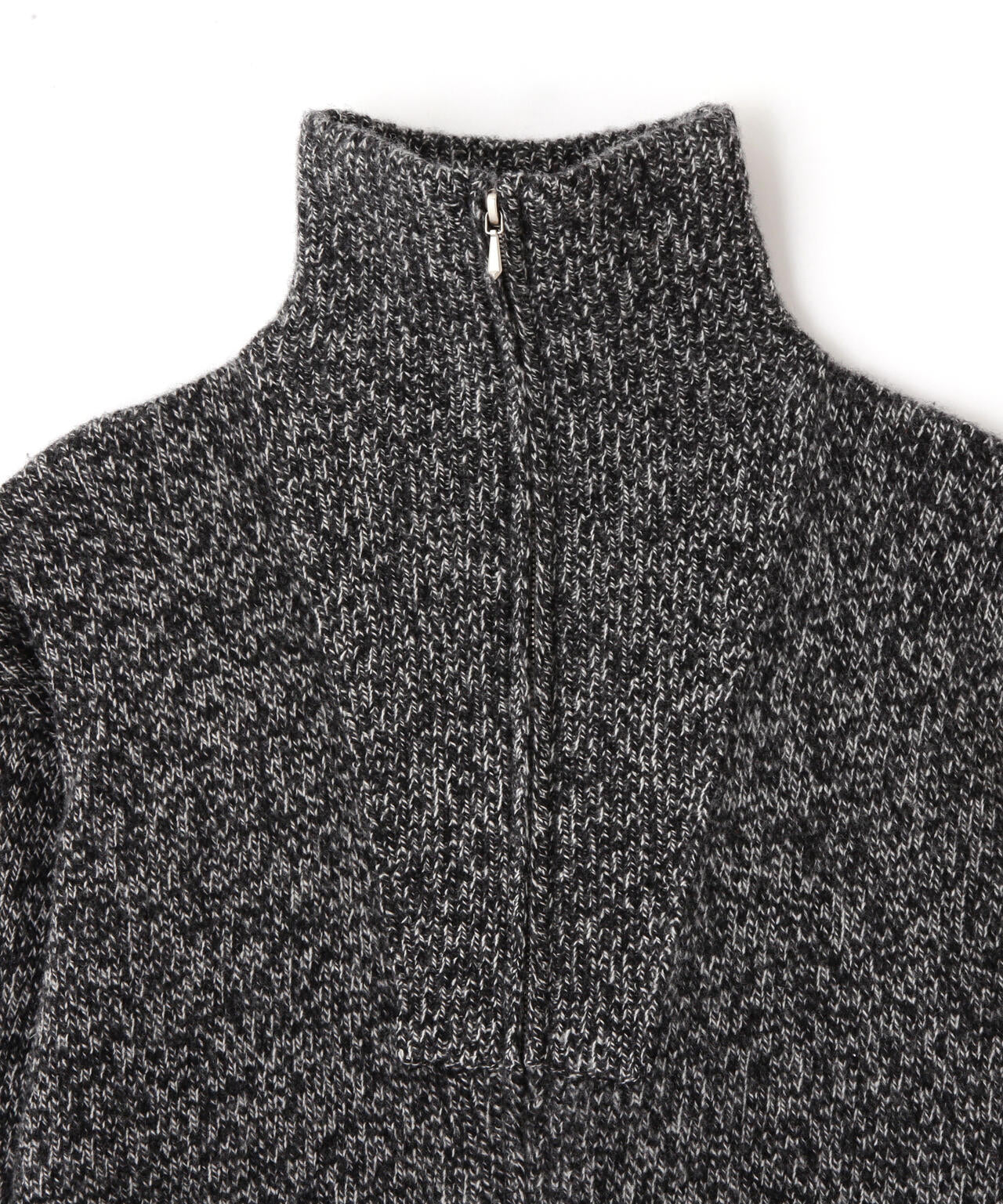 YLEVE / WOOL CASHMERE MELANGE KNIT FULL ZIP PULL OVER