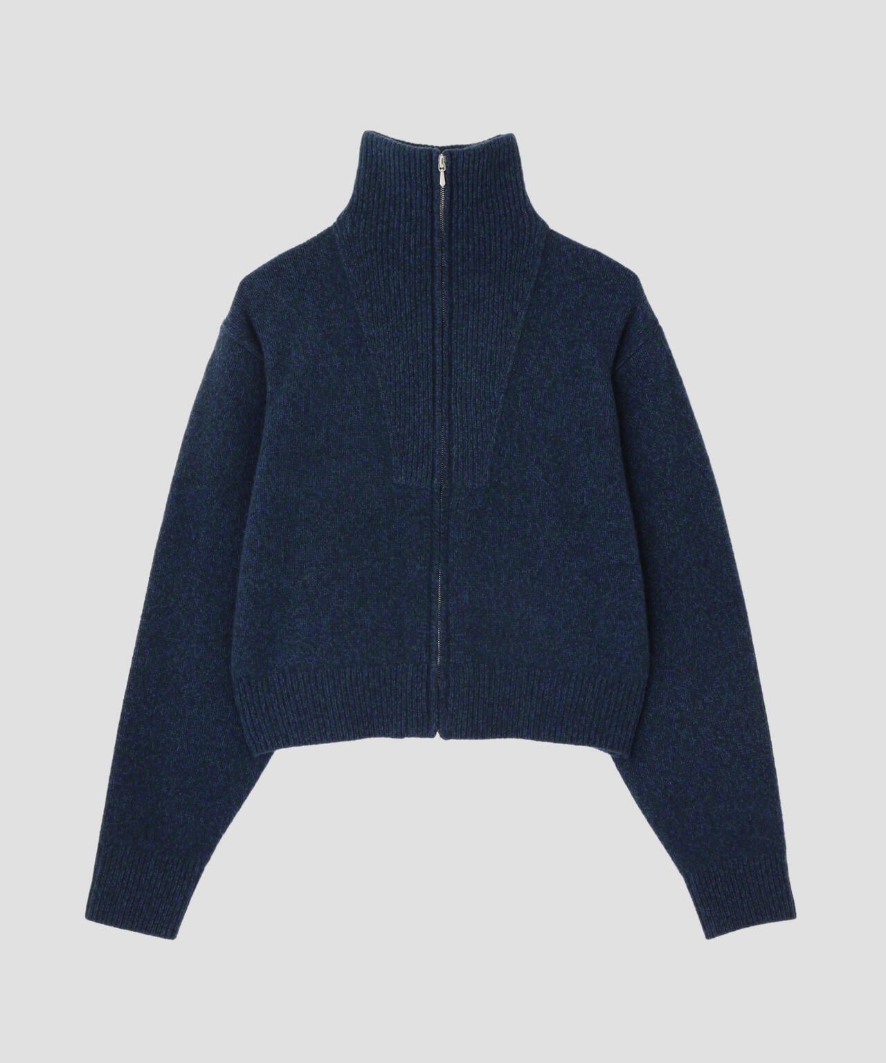 YLEVE / WOOL CASHMERE MELANGE KNIT FULL ZIP PULL OVER