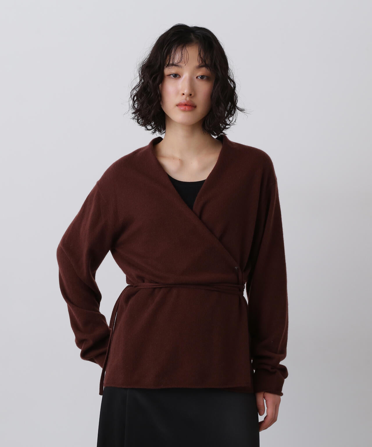 YLEVE / CASHMERE KNIT WRAP CARDIGAN