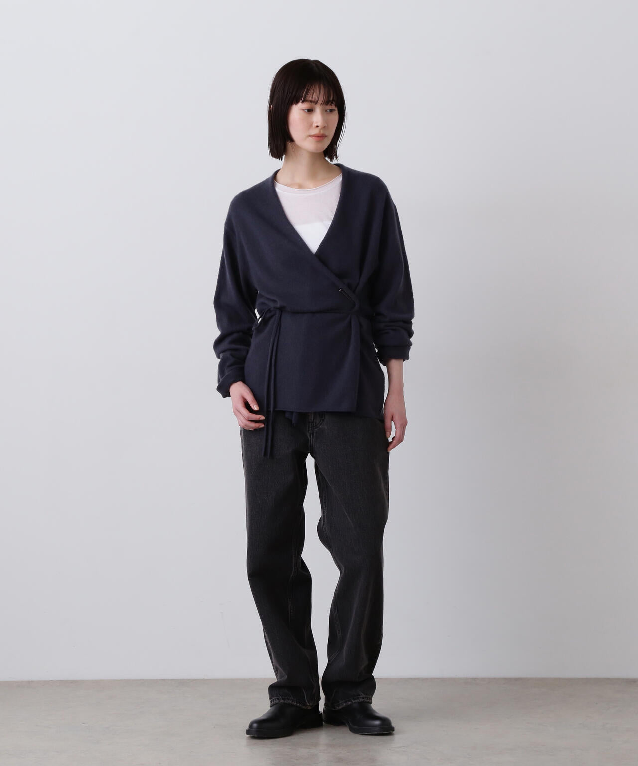 YLEVE / CASHMERE KNIT WRAP CARDIGAN
