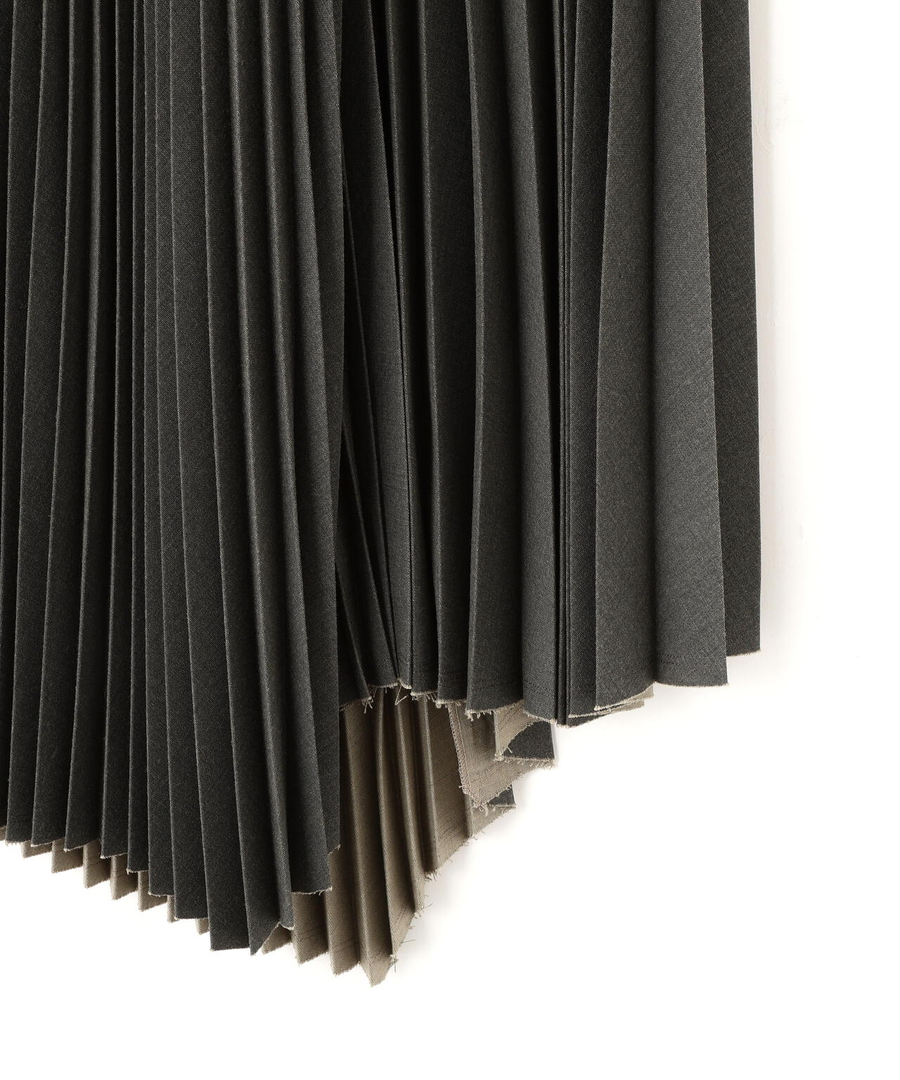 YLEVE / VINTAGE PIGMENTDYE WOOL PLEATED SKIRT