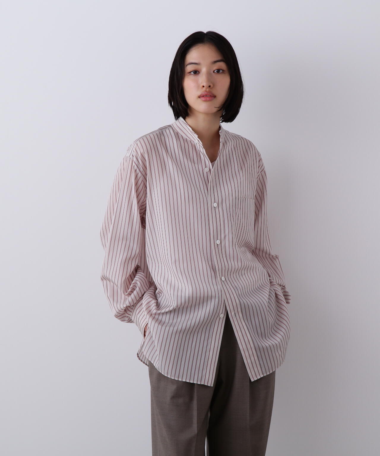 YLEVE / ACETATE CUPRA STRIPE SHIRT