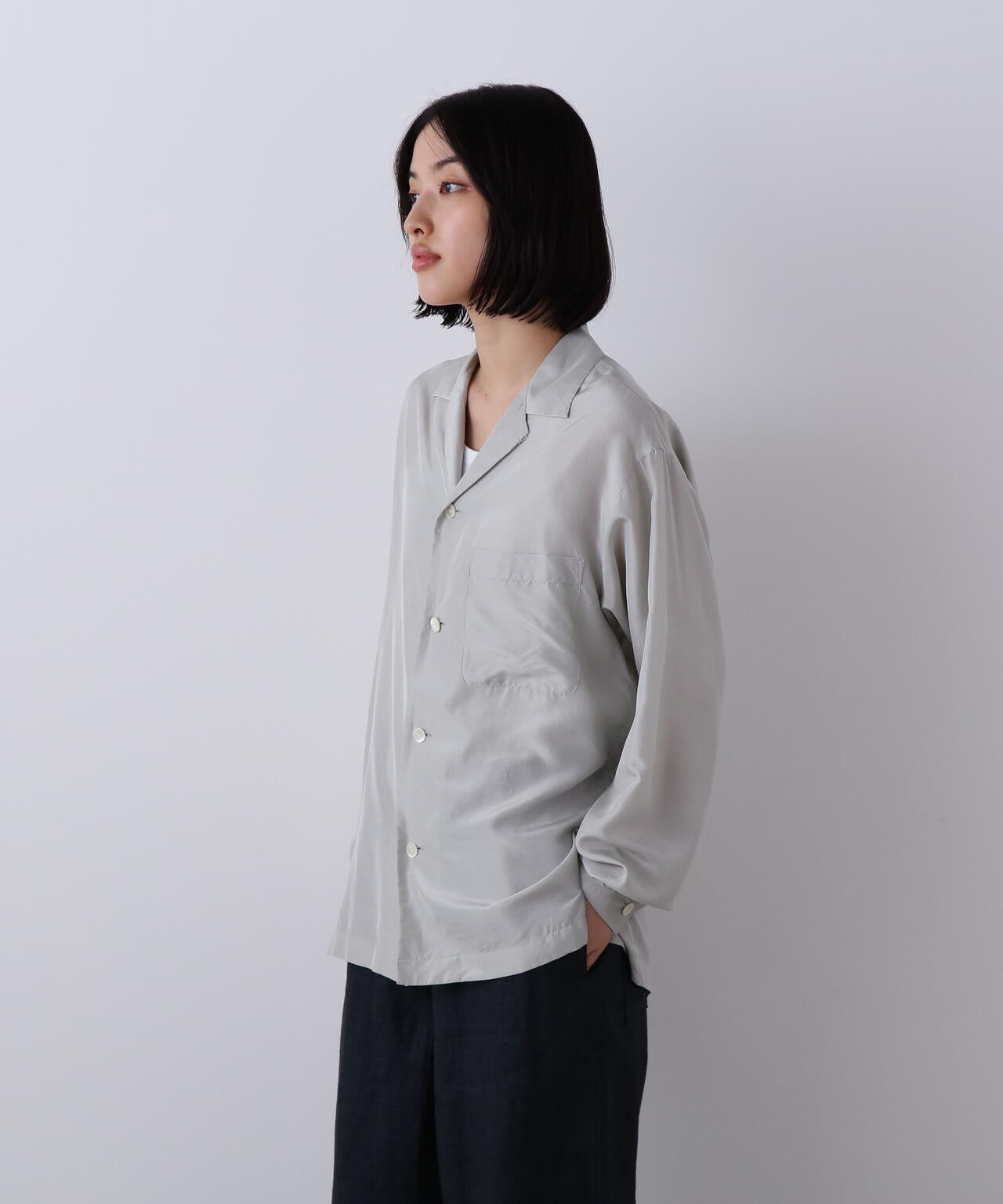 YLEVE / SILK HABUTAE PAJAMA SHIRT