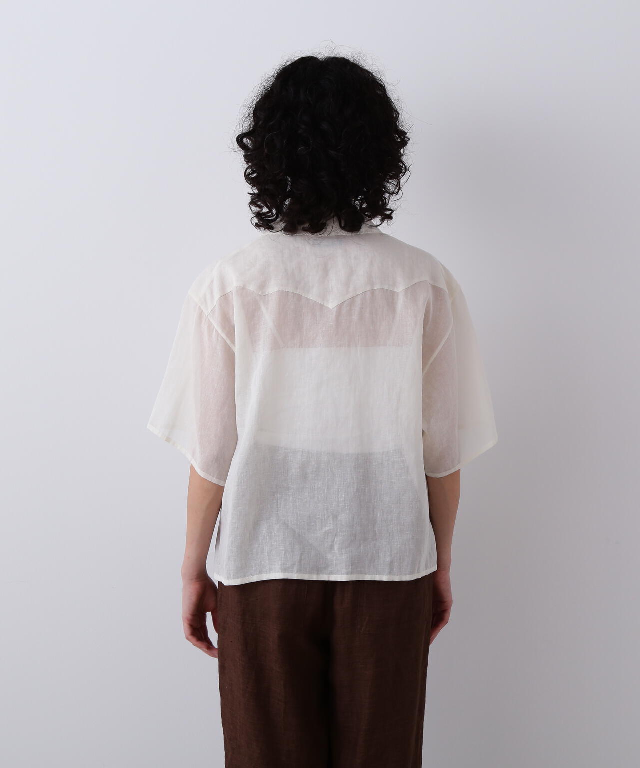 YLEVE / COTTON RAMIE VOILE HAND STITCH SHIRT