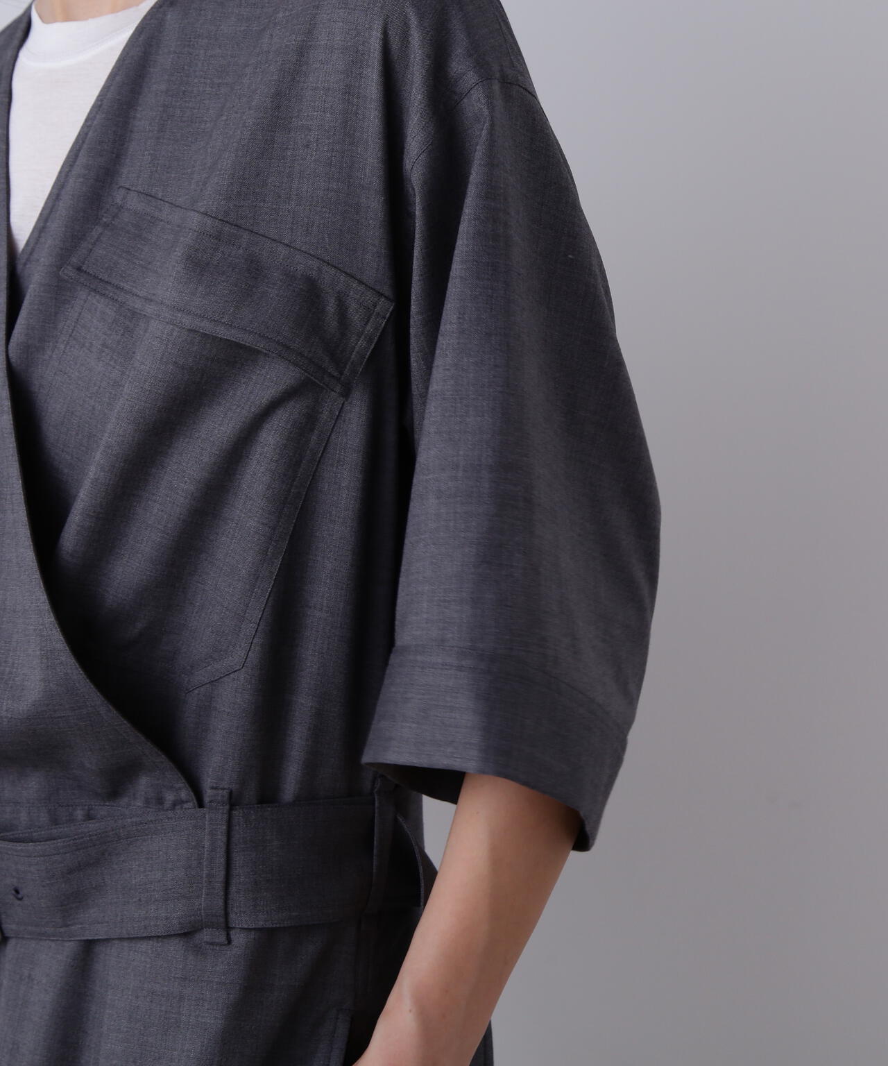 YLEVE / SUPER120'S CHAMBRAY WOOL ALL IN ONE