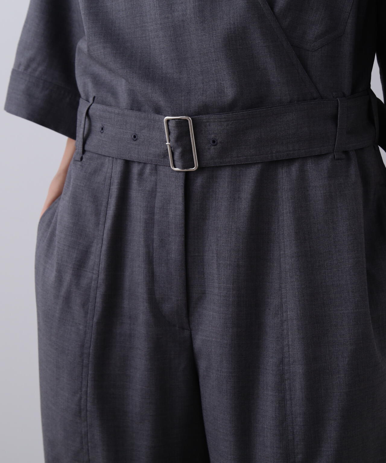 YLEVE / SUPER120'S CHAMBRAY WOOL ALL IN ONE