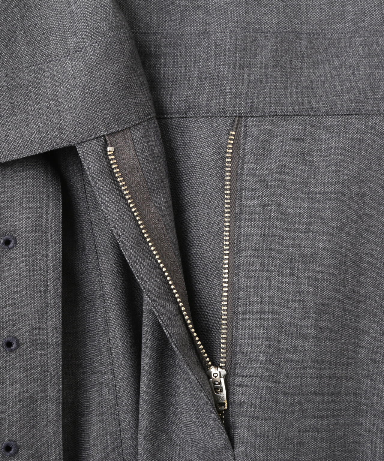 YLEVE / SUPER120'S CHAMBRAY WOOL ALL IN ONE