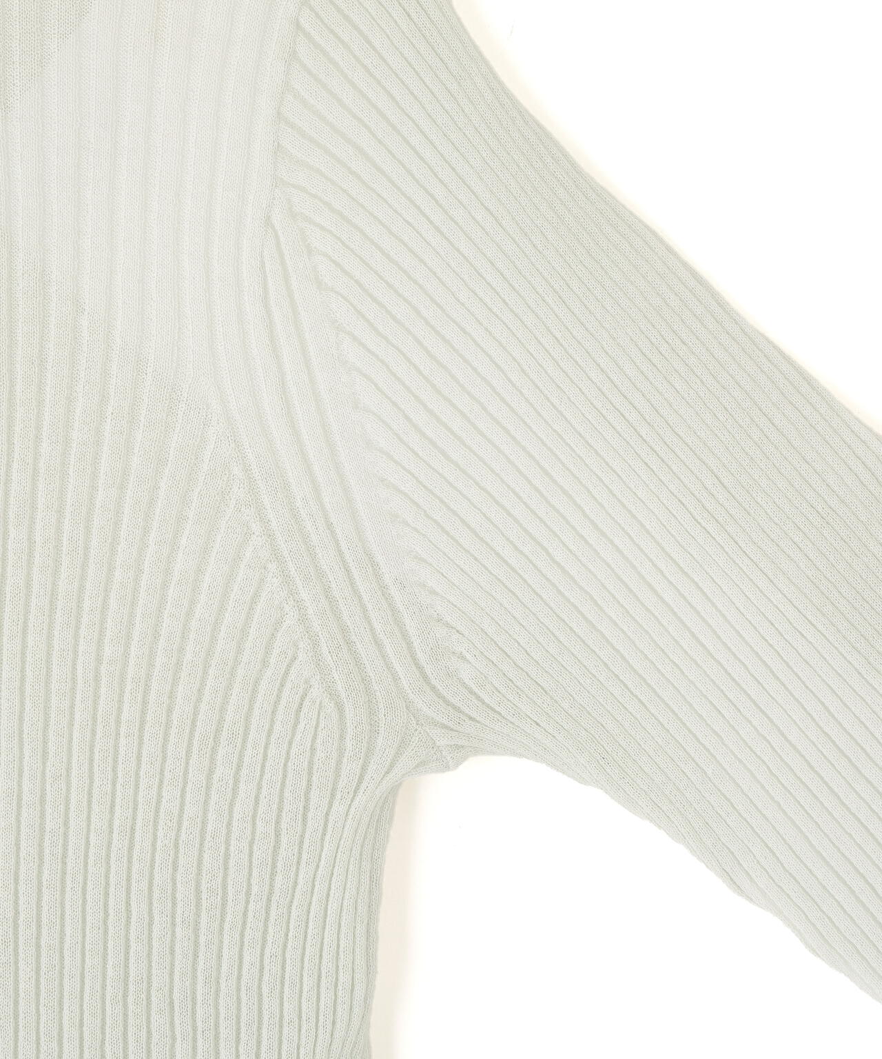 YLEVE / SHEER RIB KNIT LONG SLEEVE PULLOVER
