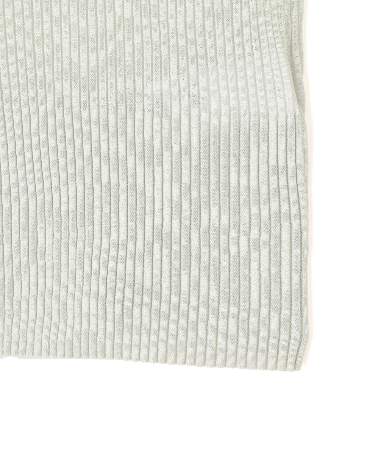 YLEVE / SHEER RIB KNIT LONG SLEEVE PULLOVER