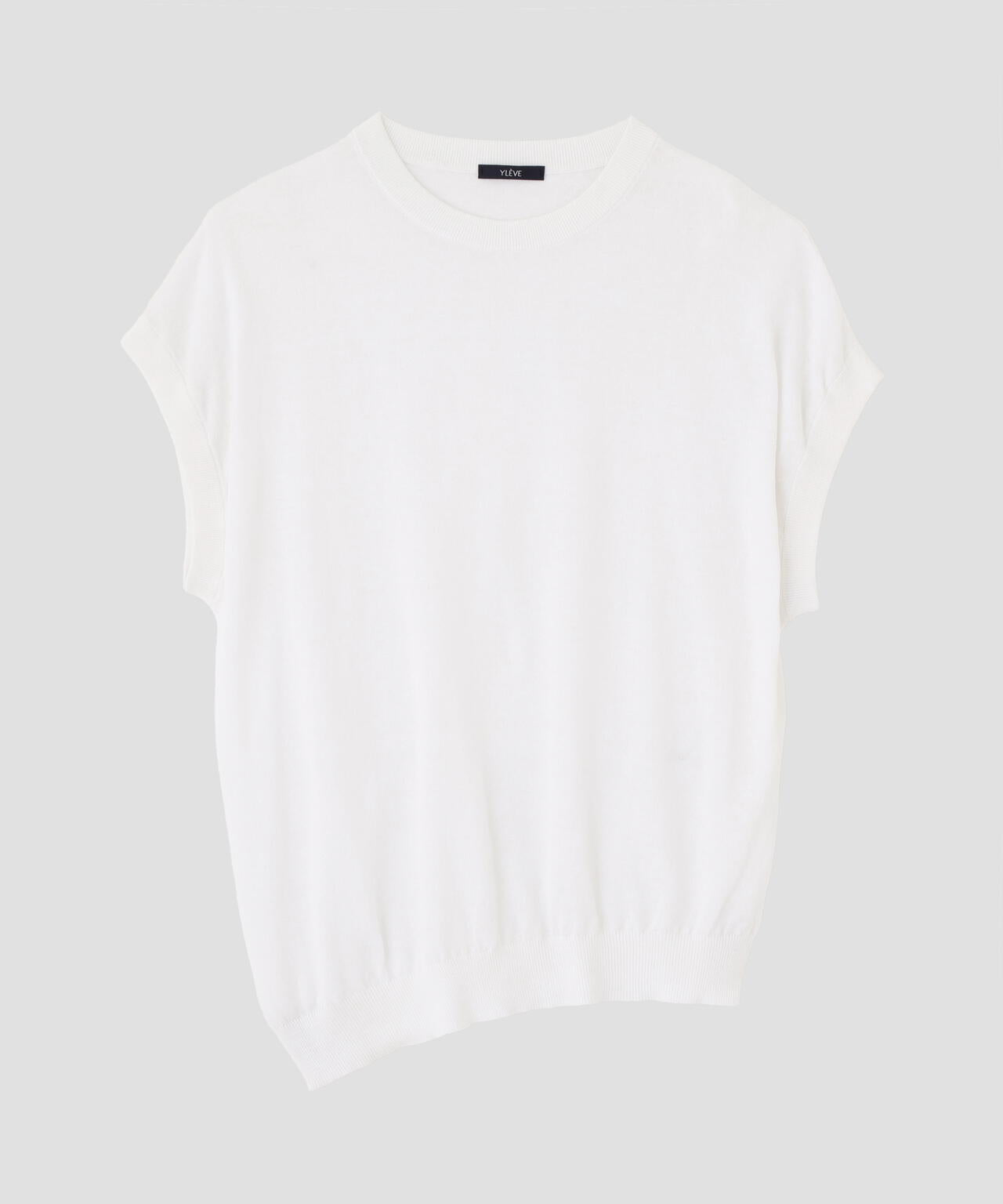 YLEVE / COTTON LINEN KNIT ASYMMETRY PULLOVER