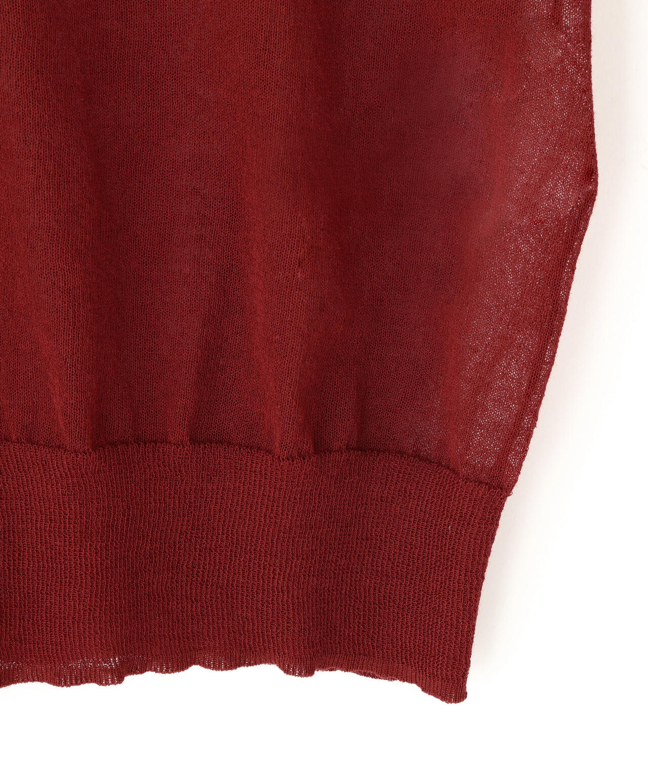 YLEVE / SHEER RIB KNIT CARDIGAN